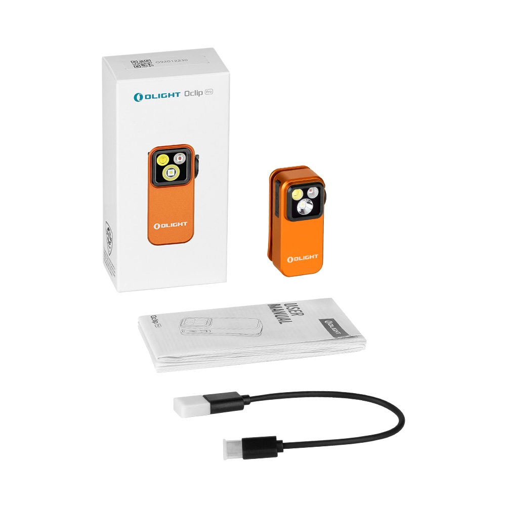Olight Oclip Pro Rechargeable Flashlight Orange - 500 lumens