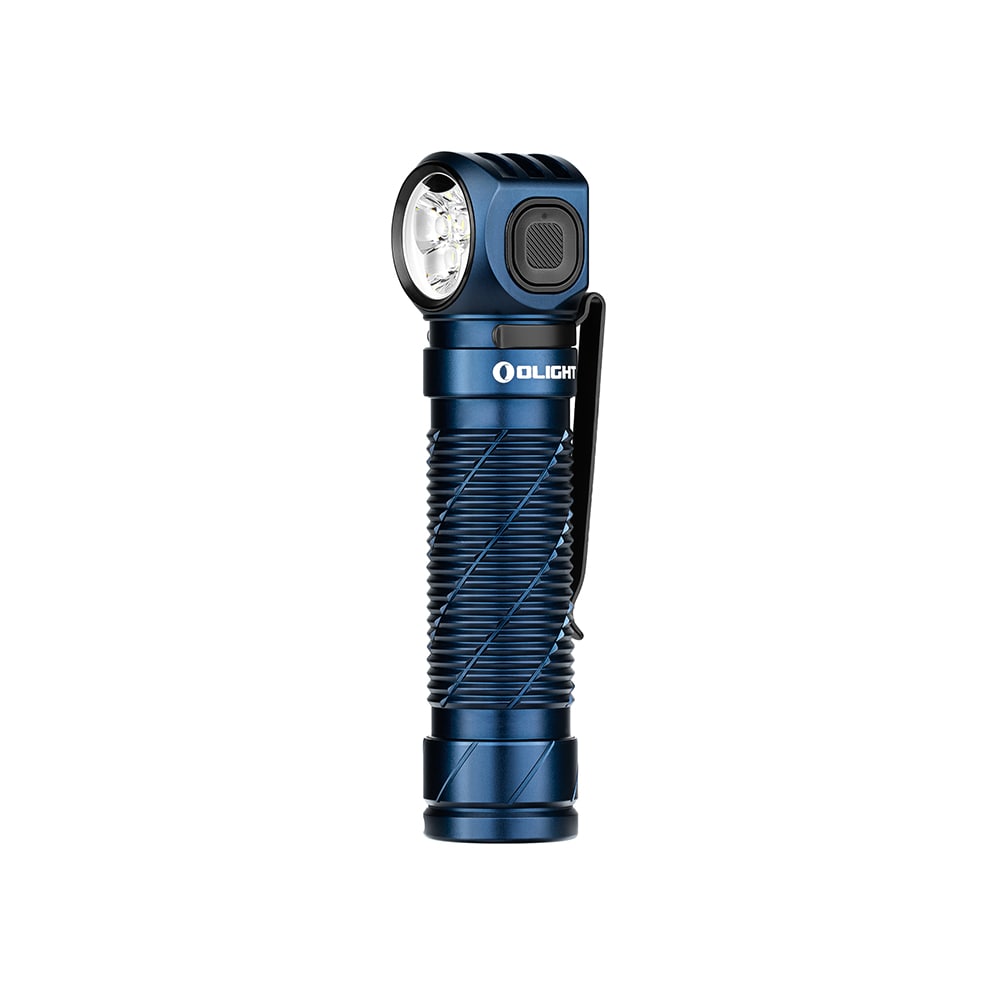 Olight Perun 3 Head and Angled Flashlight Midnight Blue with headband - 3000 lumens