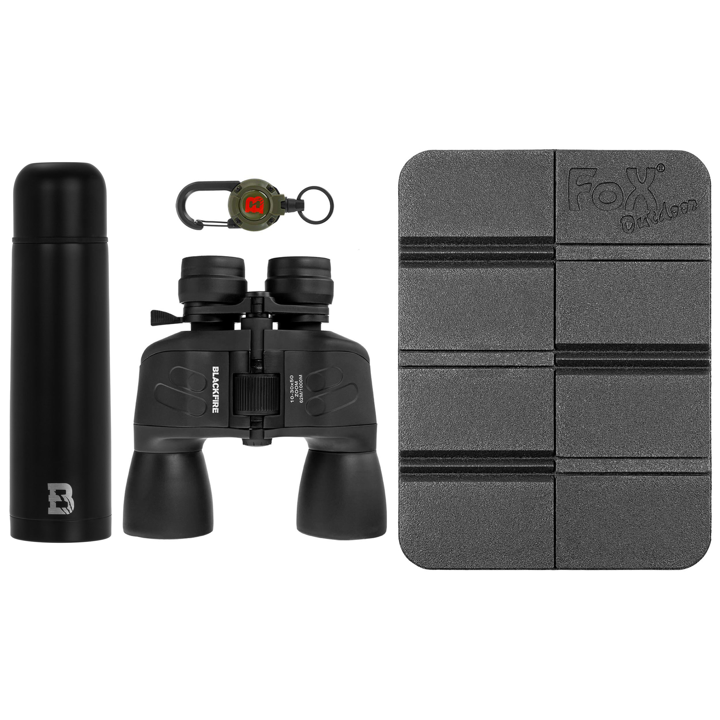 Blackfire military binoculars + vacuum flask + Badger Outdoor retractor + MFH mat - set