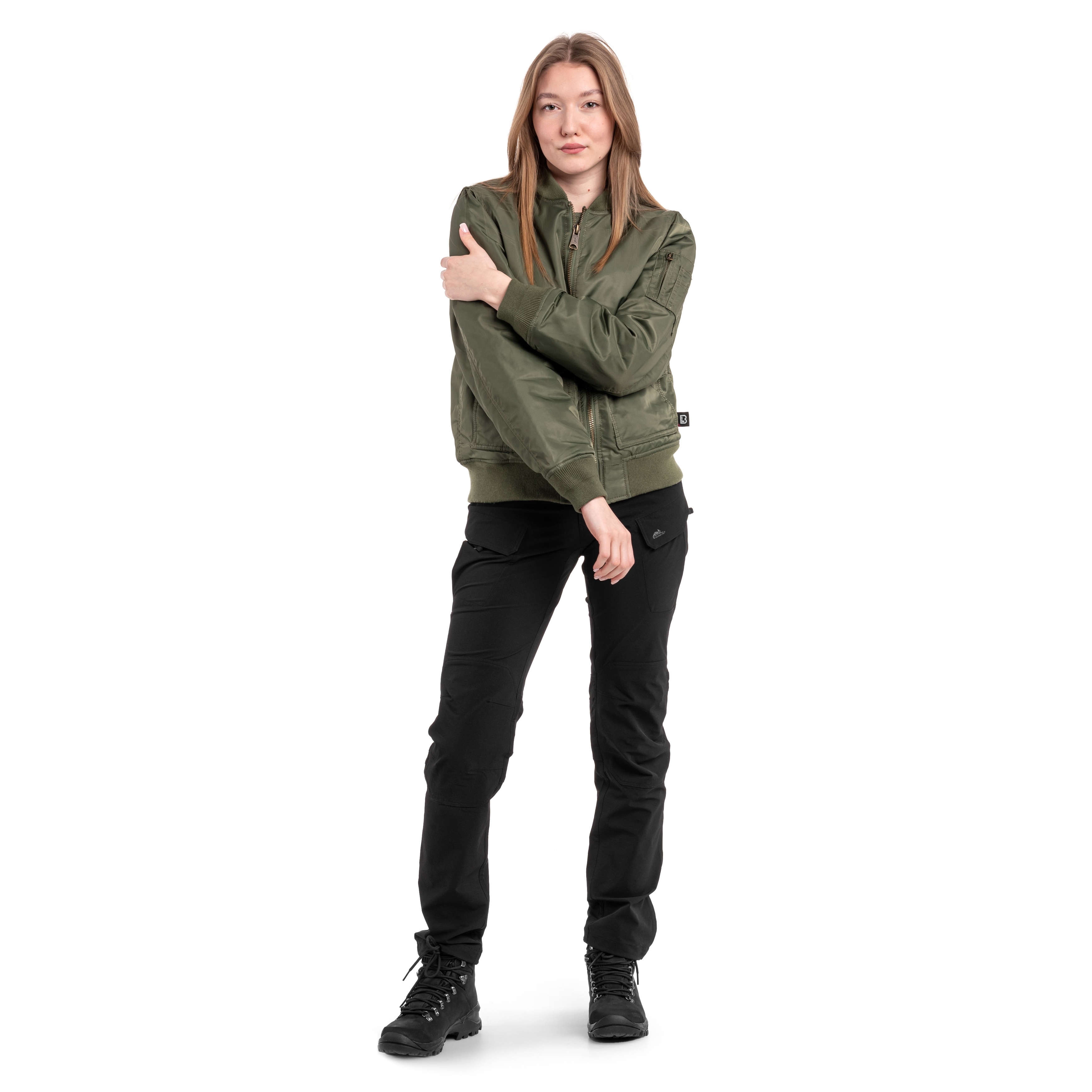 Brandit Bomber Sherpa Women's Jacket - Olive