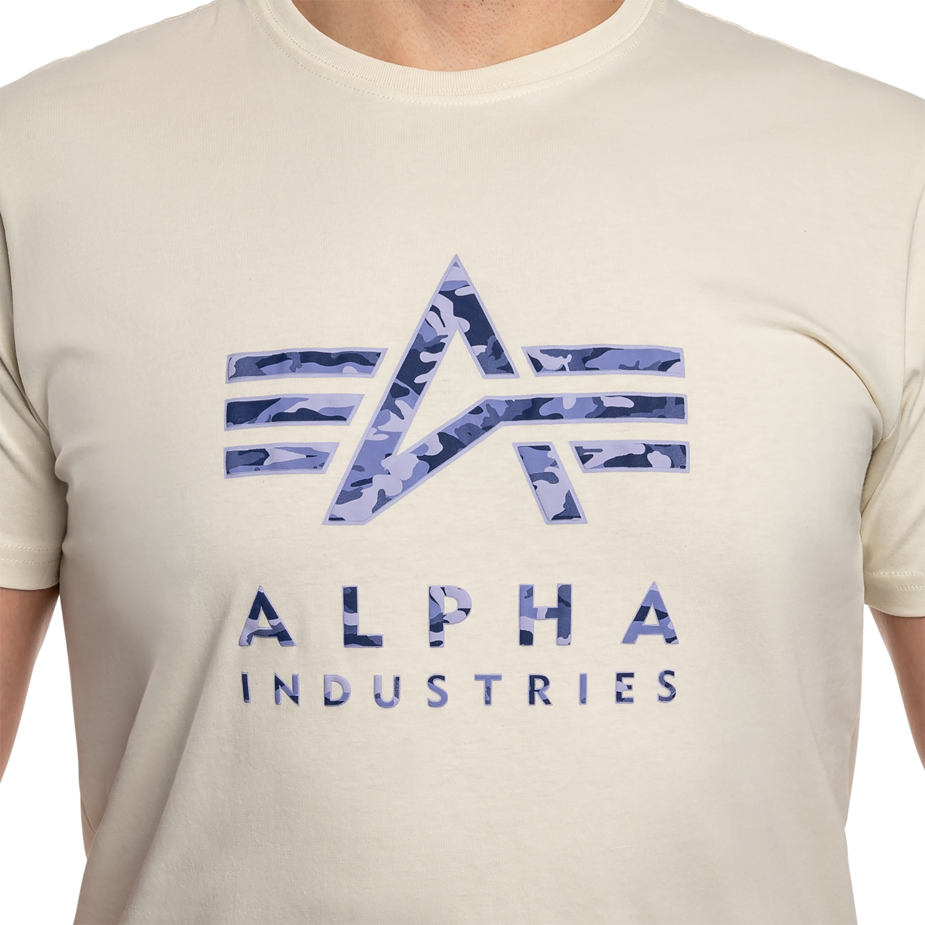 Alpha Industries Camo Puff Print T-Shirt - Vintage Worn Blue