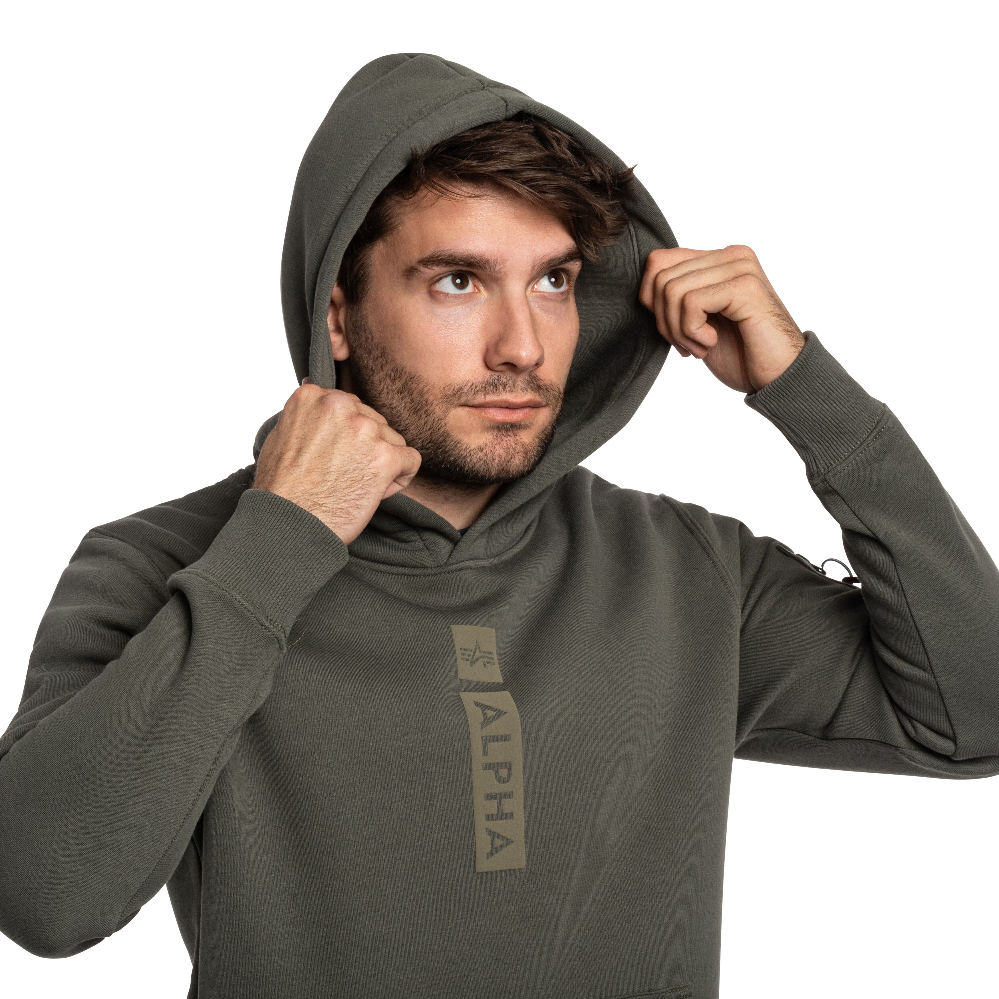 Alpha Industries Alpha Puff Print Hoodie - Dark Olive