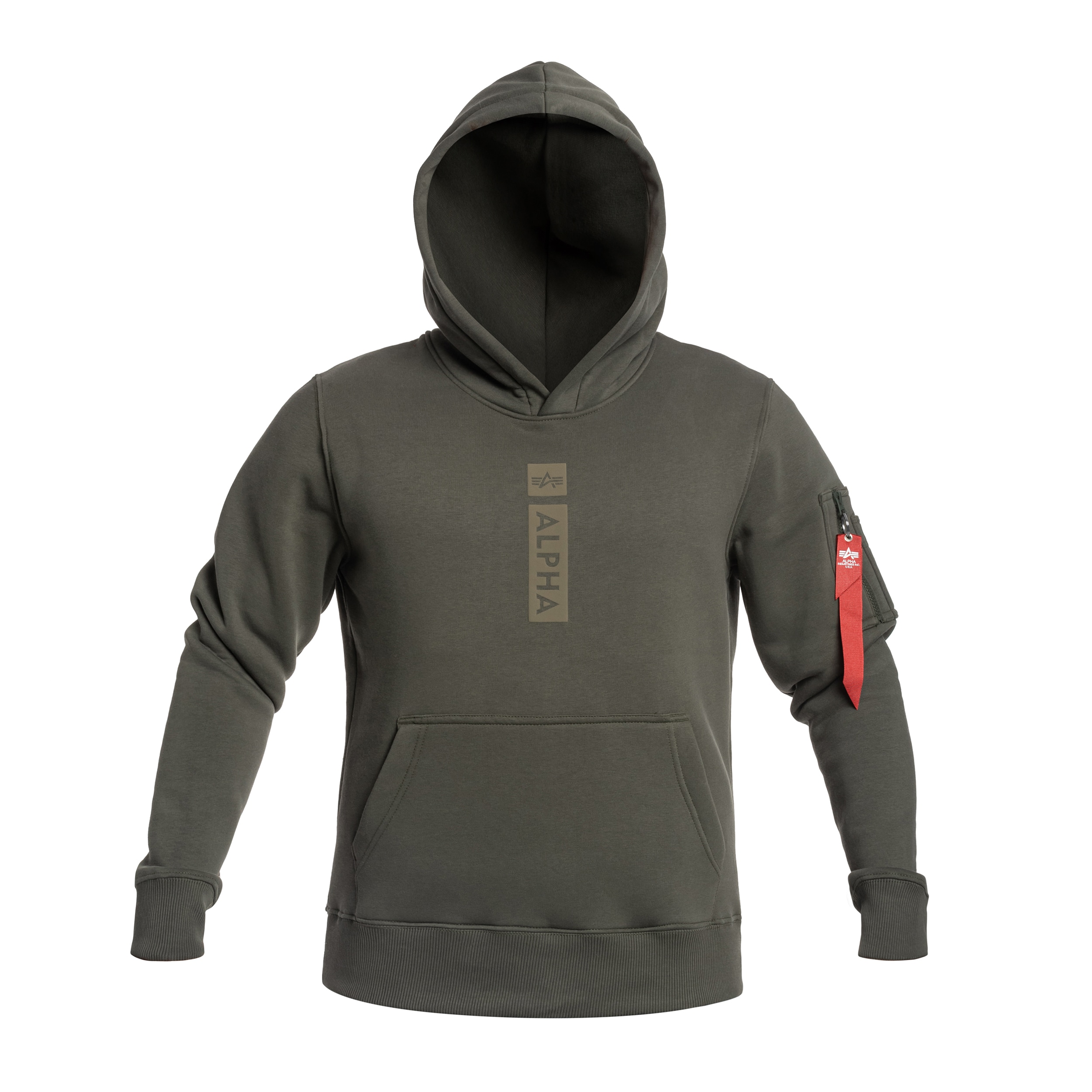 Alpha Industries Alpha Puff Print Hoodie - Dark Olive