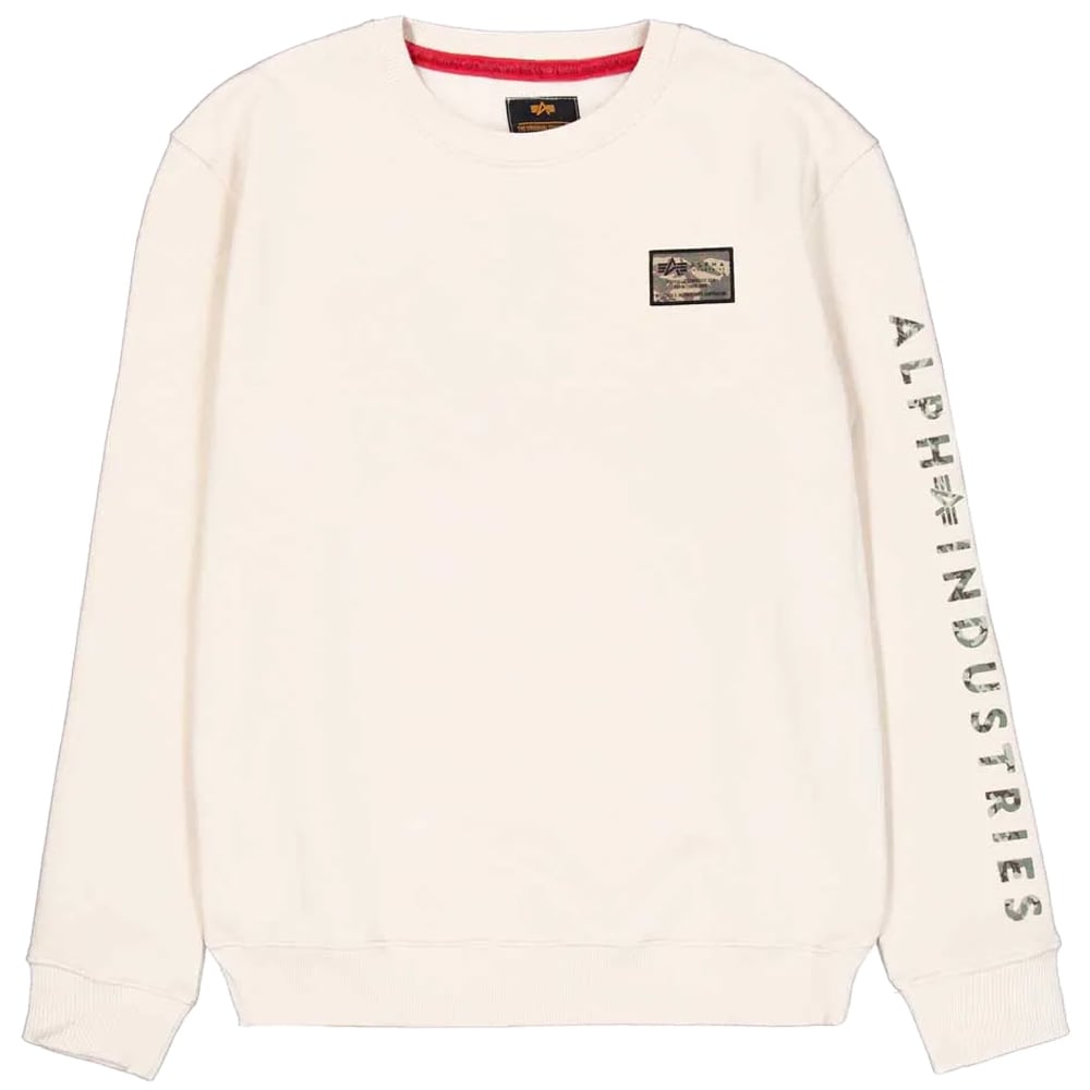 Alpha Industries Camo Sleeve Crewneck Sweatshirt - Vintage White