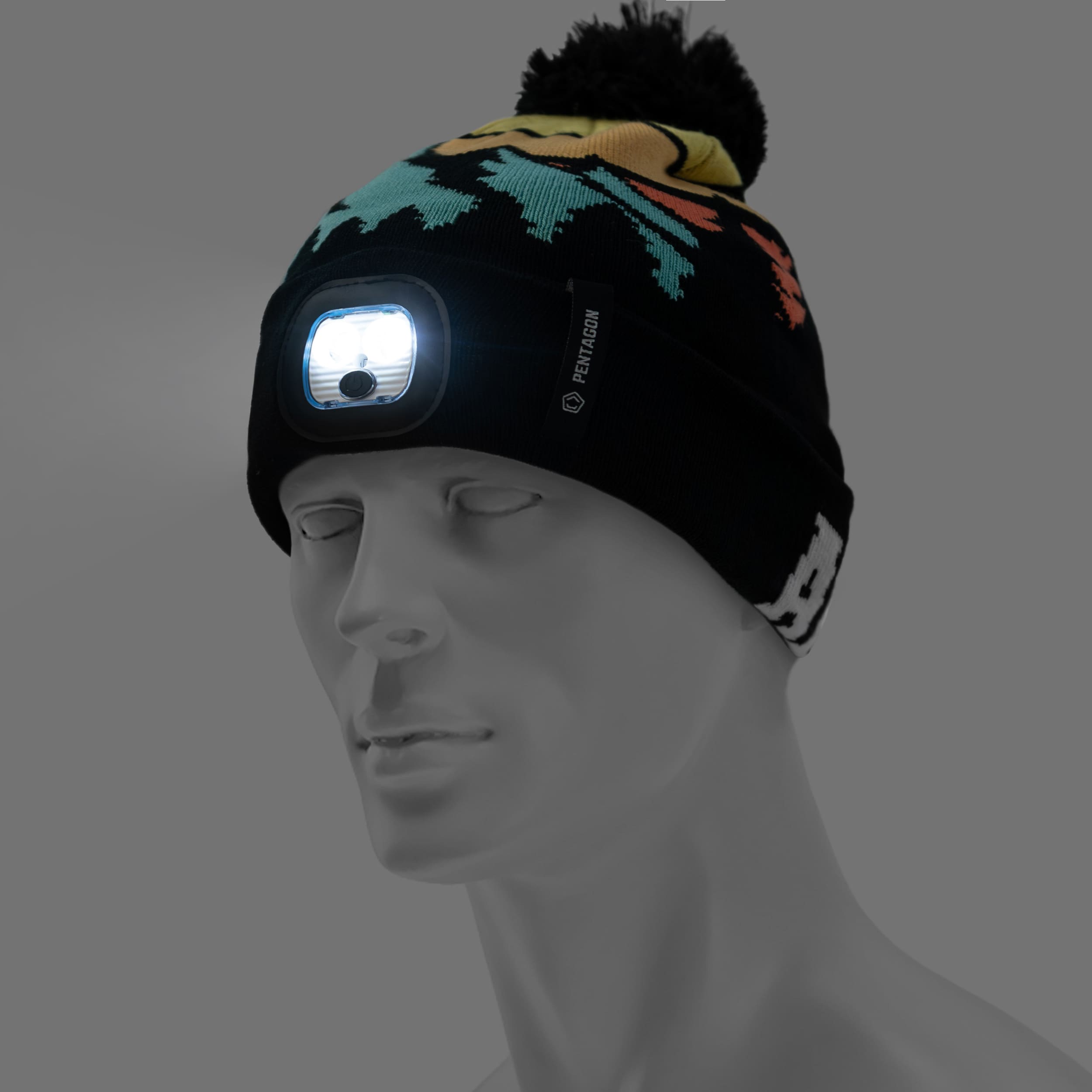 Pentagon Sanctuary Knit Beanie with Flashlight - Multicolor