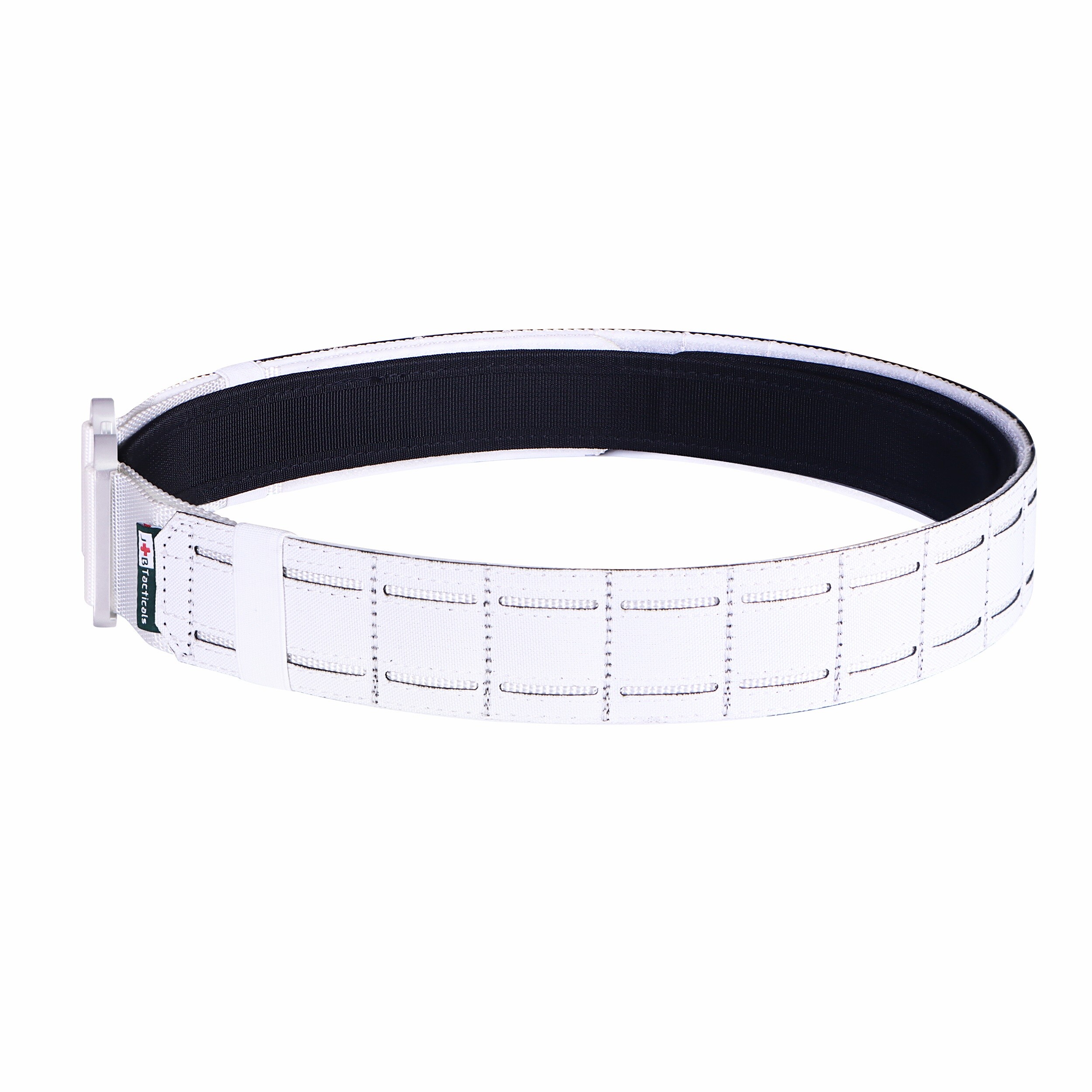 JB Tacticals MOLLE Laser Cut Tactical belt with inner belt - White