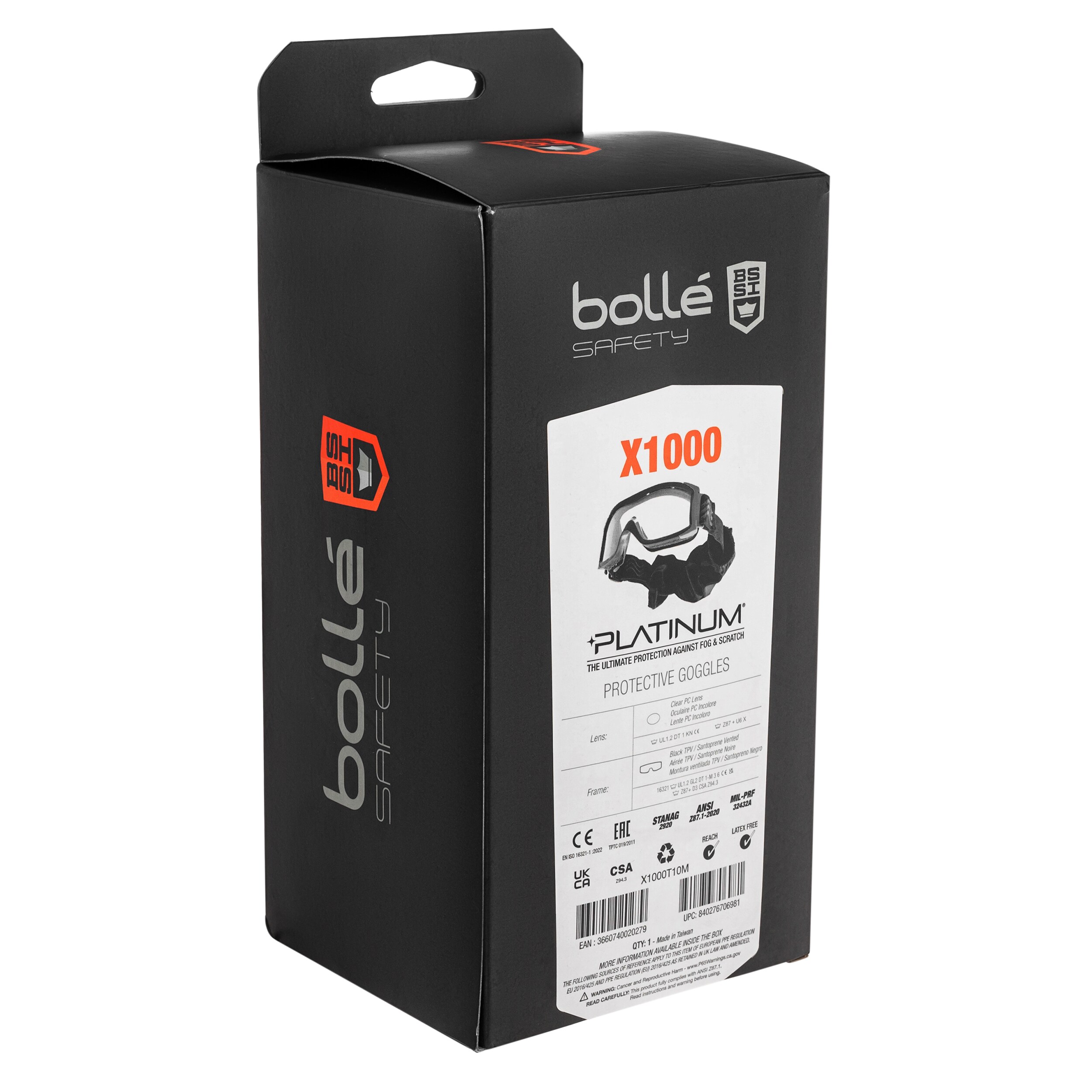 Bolle X1000T 10M Tactical Goggles