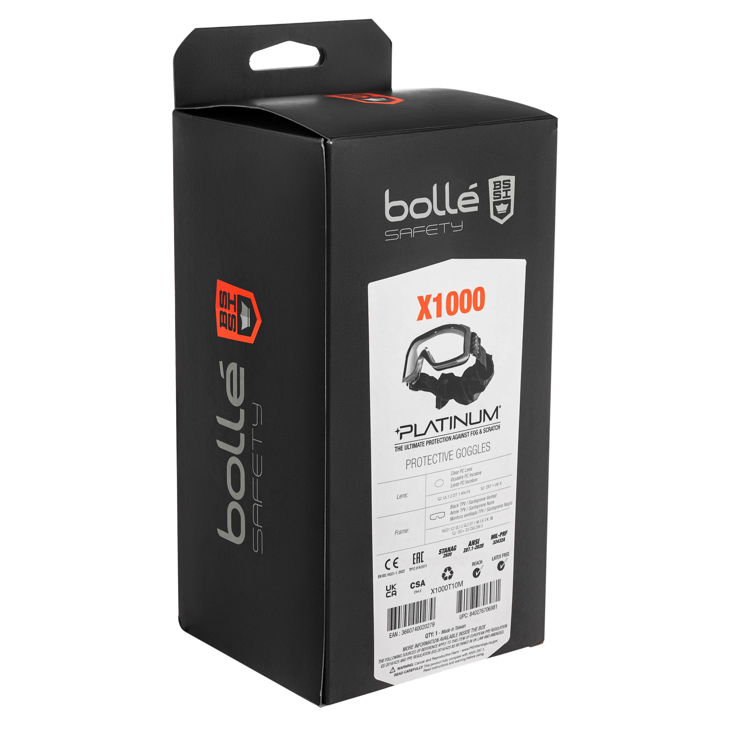 Bolle X1000T 10M Tactical Goggles