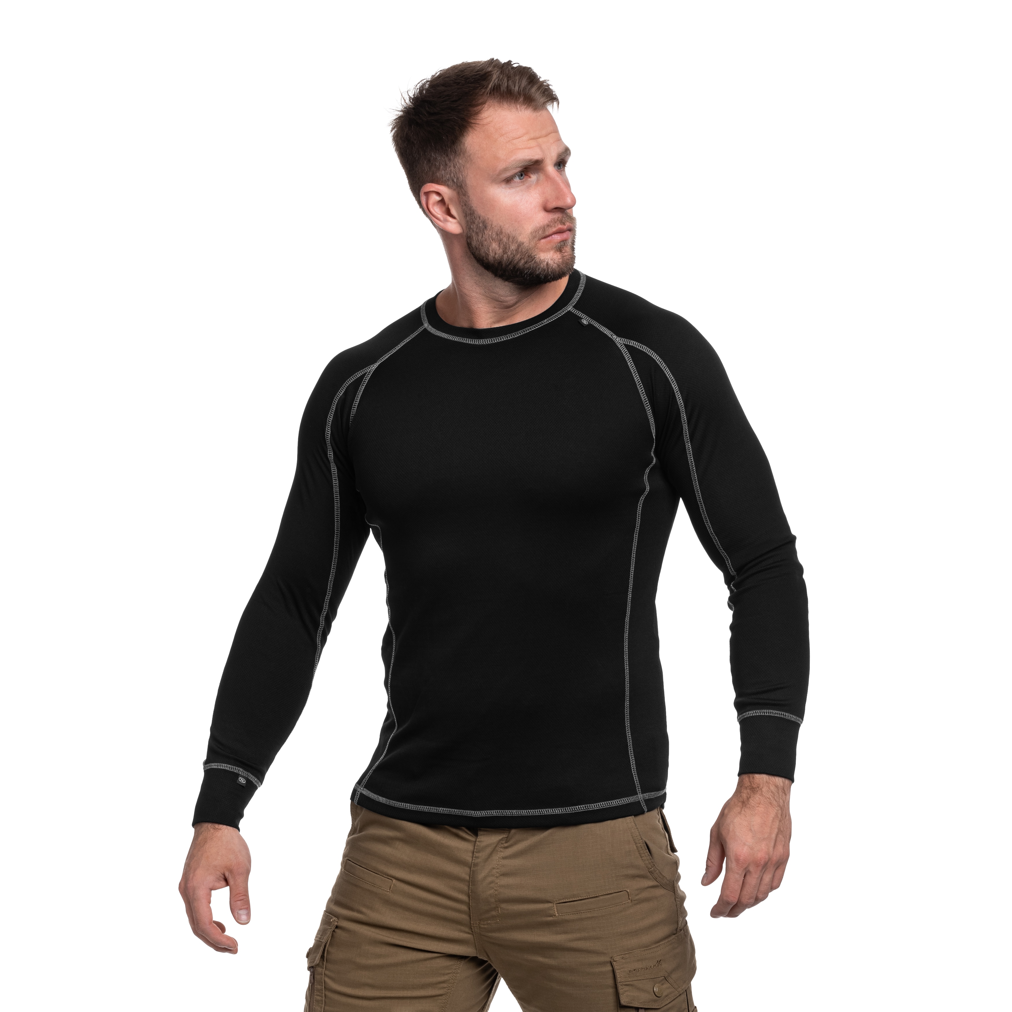 Highlander Outdoor Pro 120 Base Layer Long Sleeve Thermal Shirt - Black