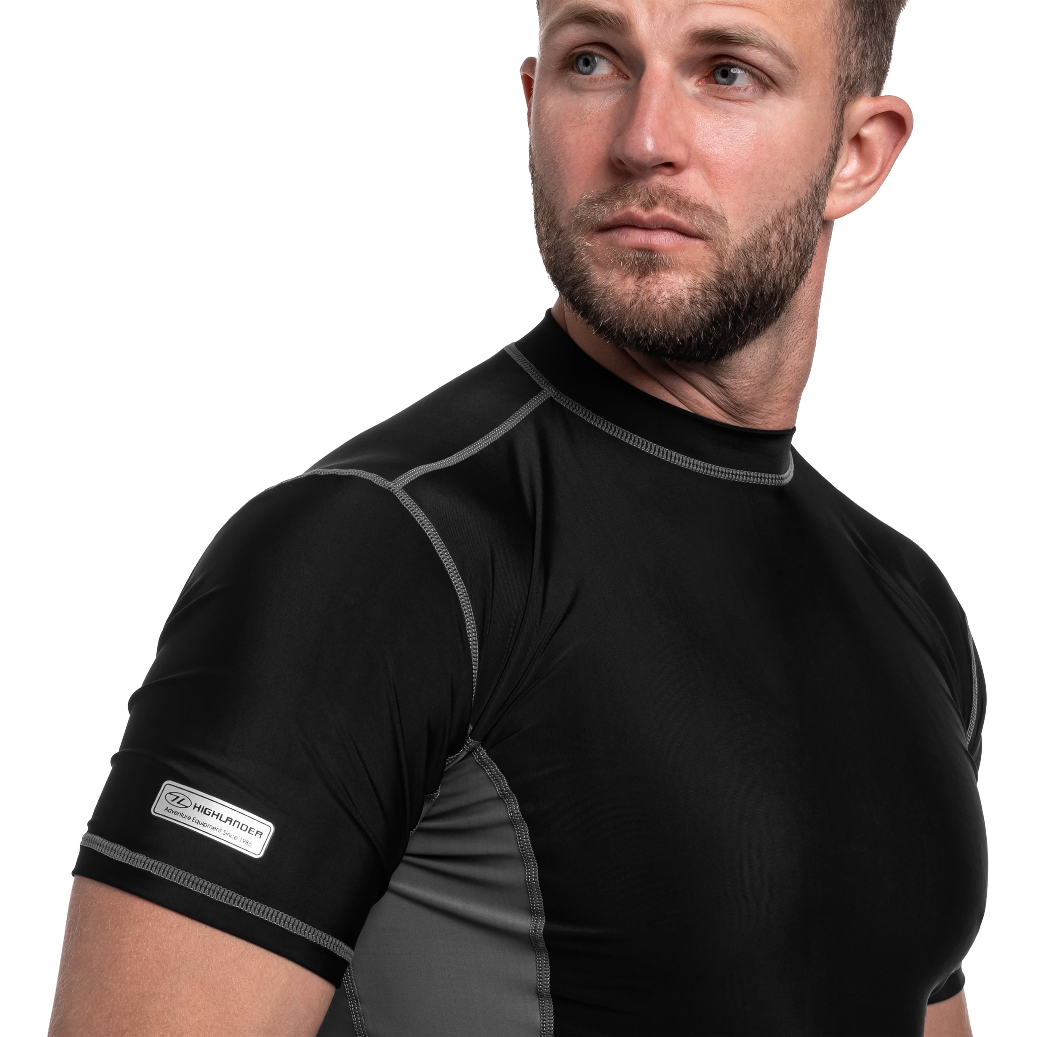 Highlander Forces Pro Comp Short Sleeve Thermoactive Shirt - Black/Grey