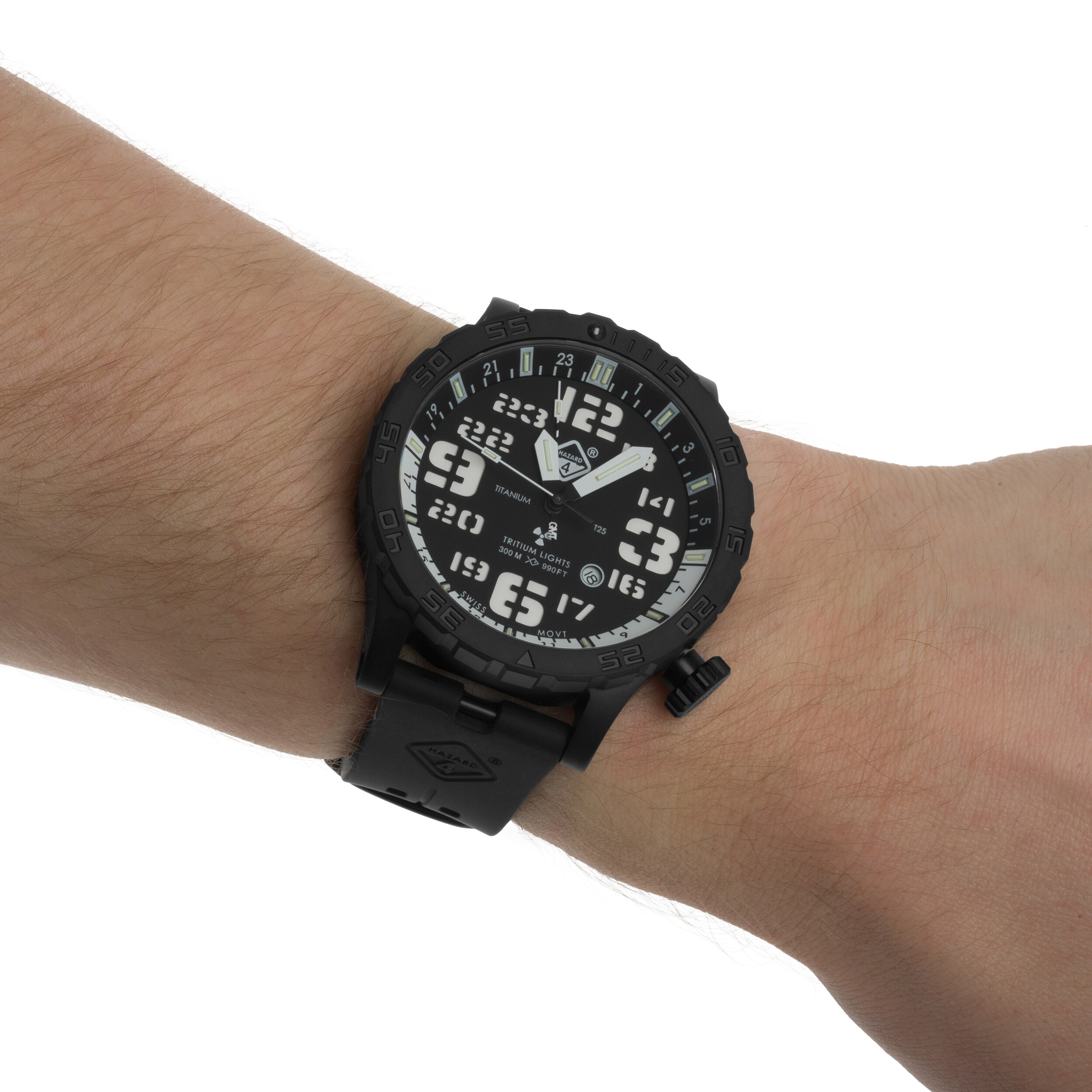 Hazard 4 Heavy Water Diver Nightwatch GMT Watch - Black