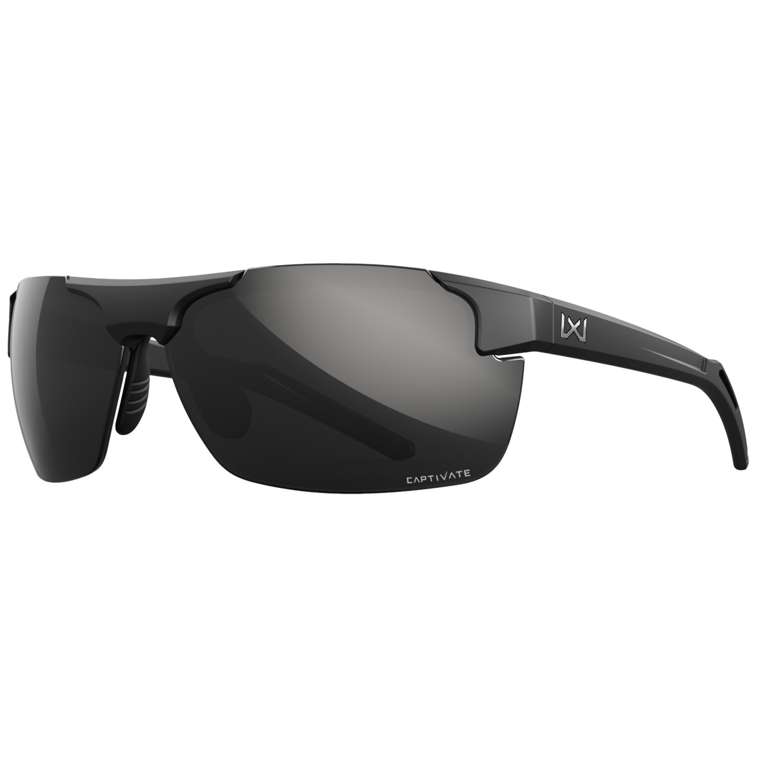 Wiley X Prime Tactical Glasses - Captivate Polarized Black Mirror/Matte Black