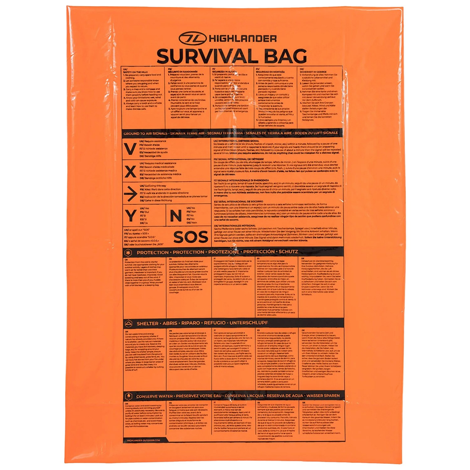 Highlander Outdoor Bivibag Survival - Orange