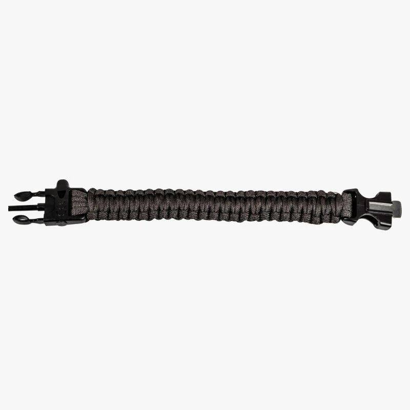 Highlander Outdoor Paracord Bracelet with Flint - Black