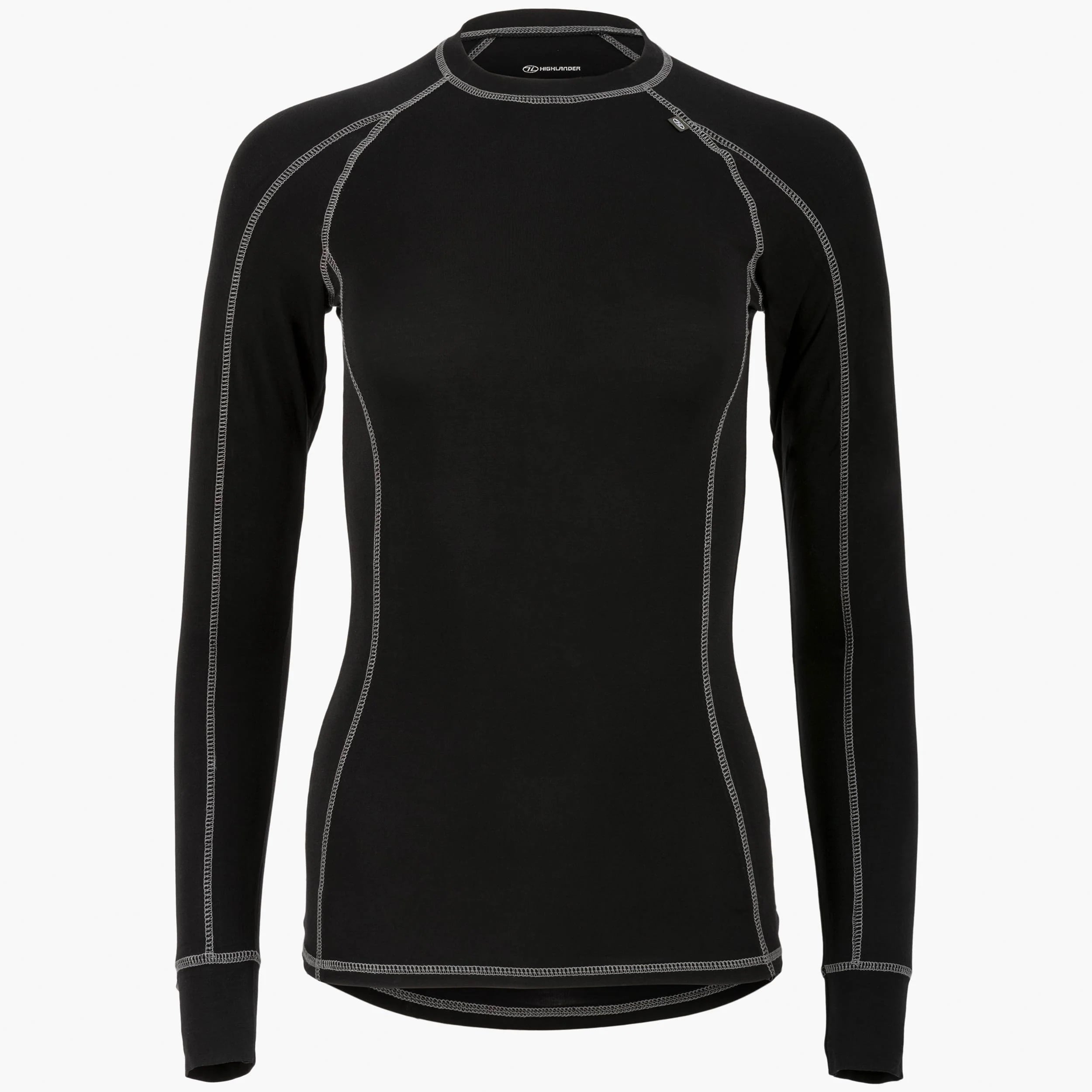 Highlander Outdoor Women's Bamboo Base Layer Long Sleeve Thermal T-Shirt 190 - Black