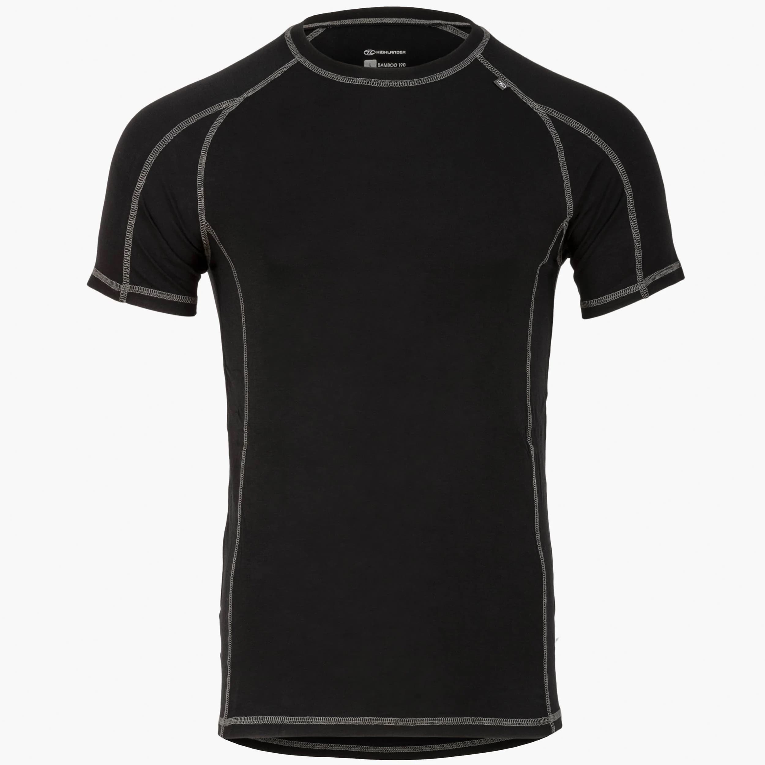 Highlander Outdoor Bamboo Base Layer Thermal T-Shirt 190 - Black
