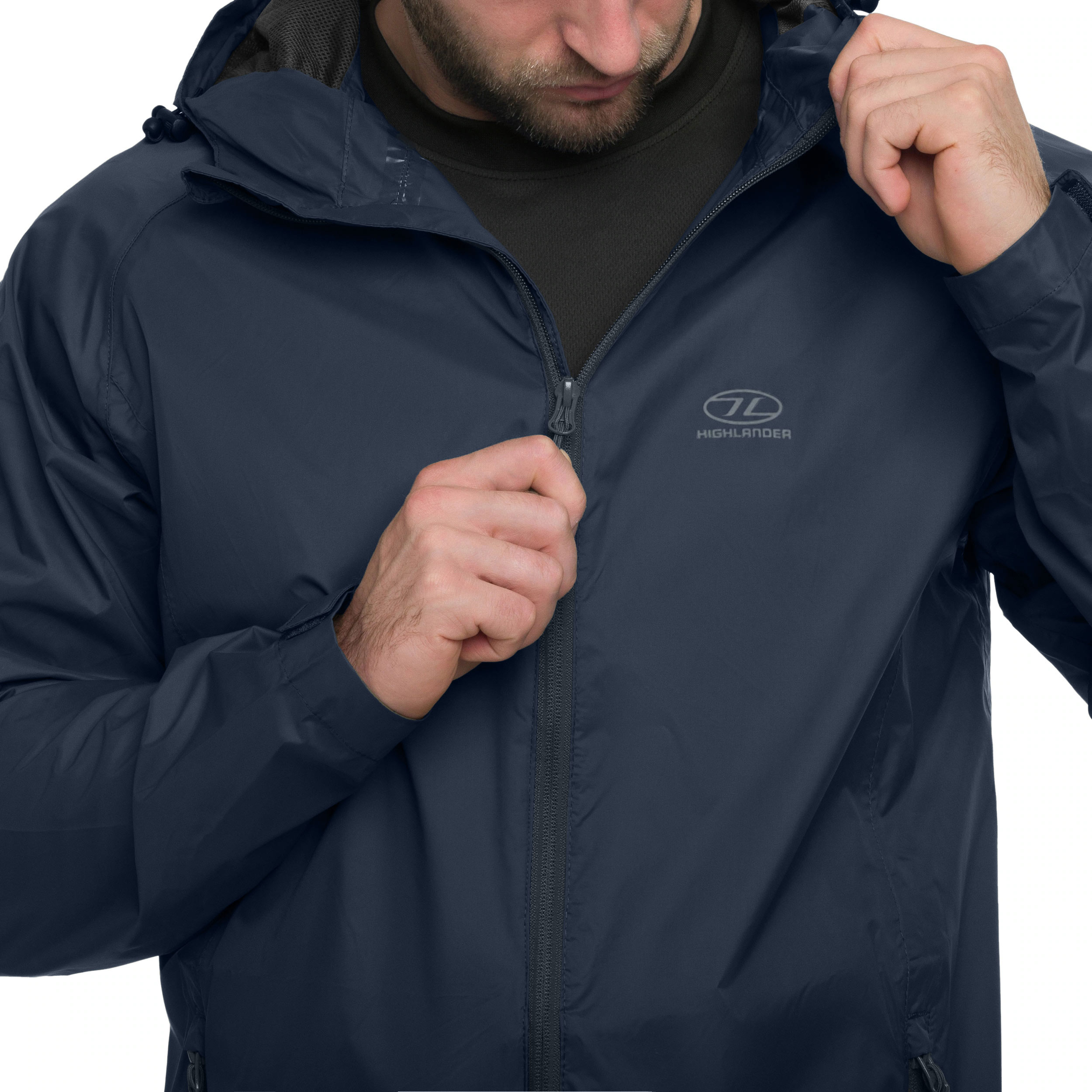 Highlander Outdoor Stow & Go Pack Away V2 Jacket - Navy Blue