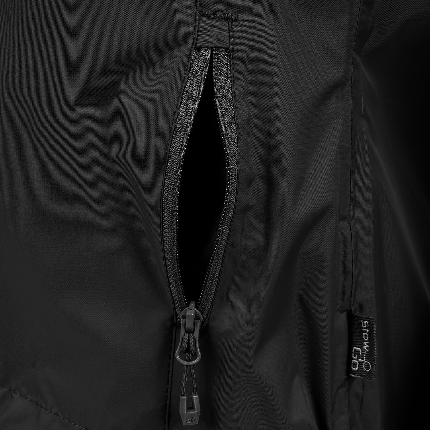 Highlander Outdoor Stow & Go Pack Away Jacket - Black