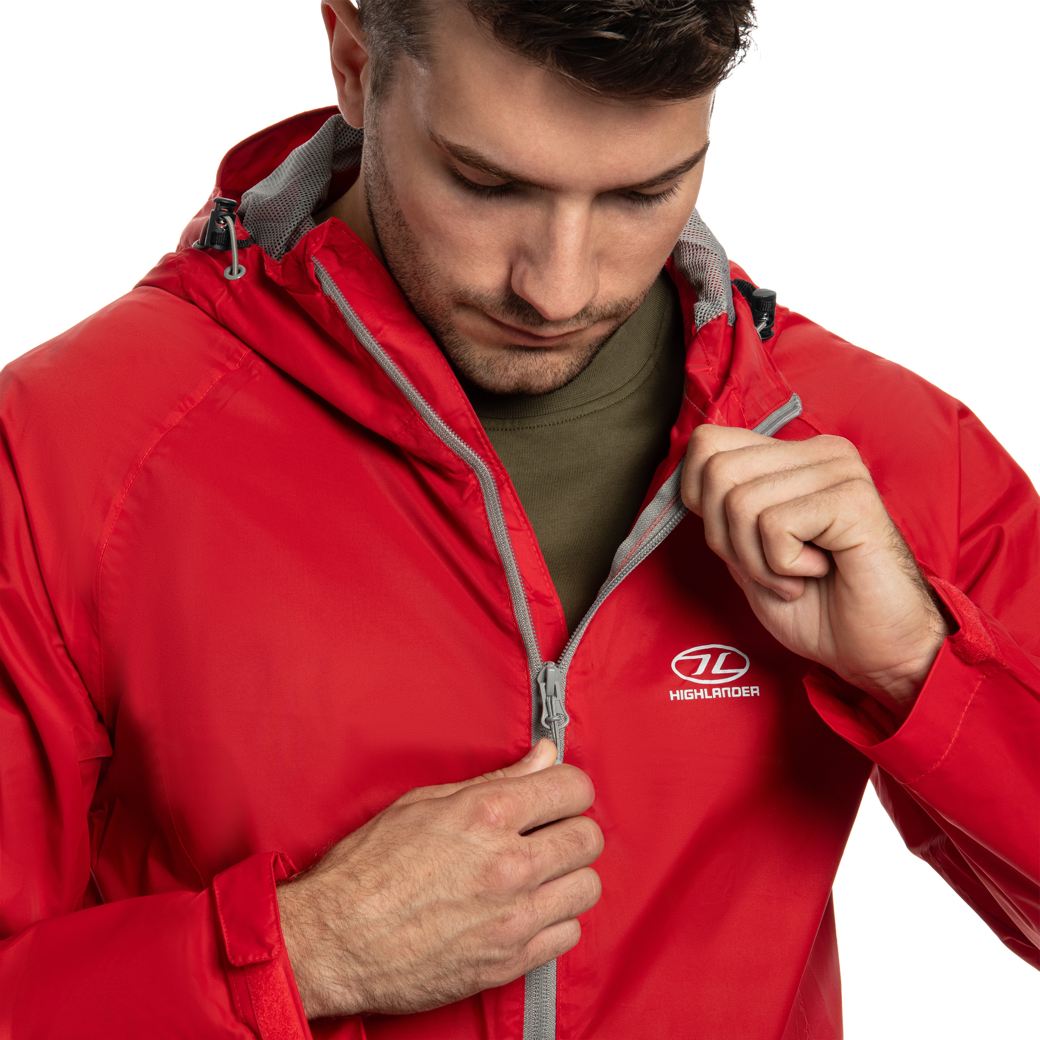 Highlander Outdoor Stow & Go Pack Away Jacket V1 - Red