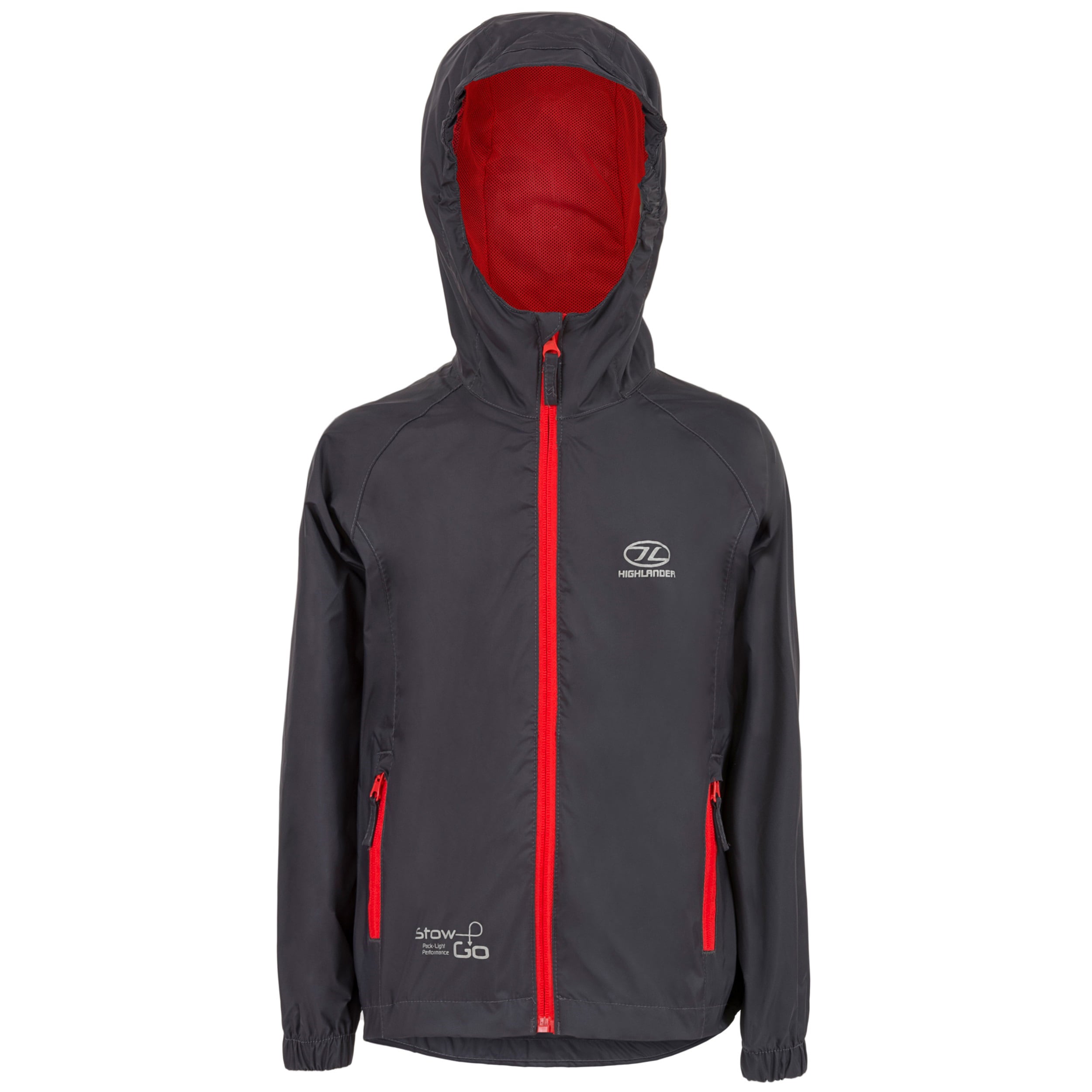 Highlander Outdoor Stow & Go Waterproof Children's Jacket - Charcoal