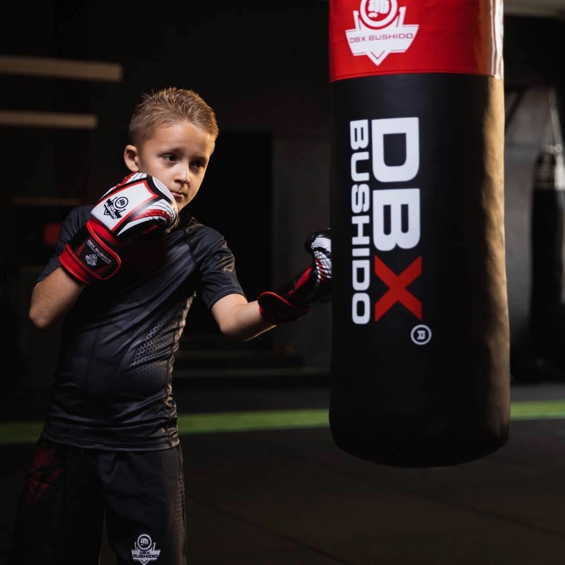 DBX Bushido ARB-407v2 6 oz Children's Boxing Gloves - Black/Red