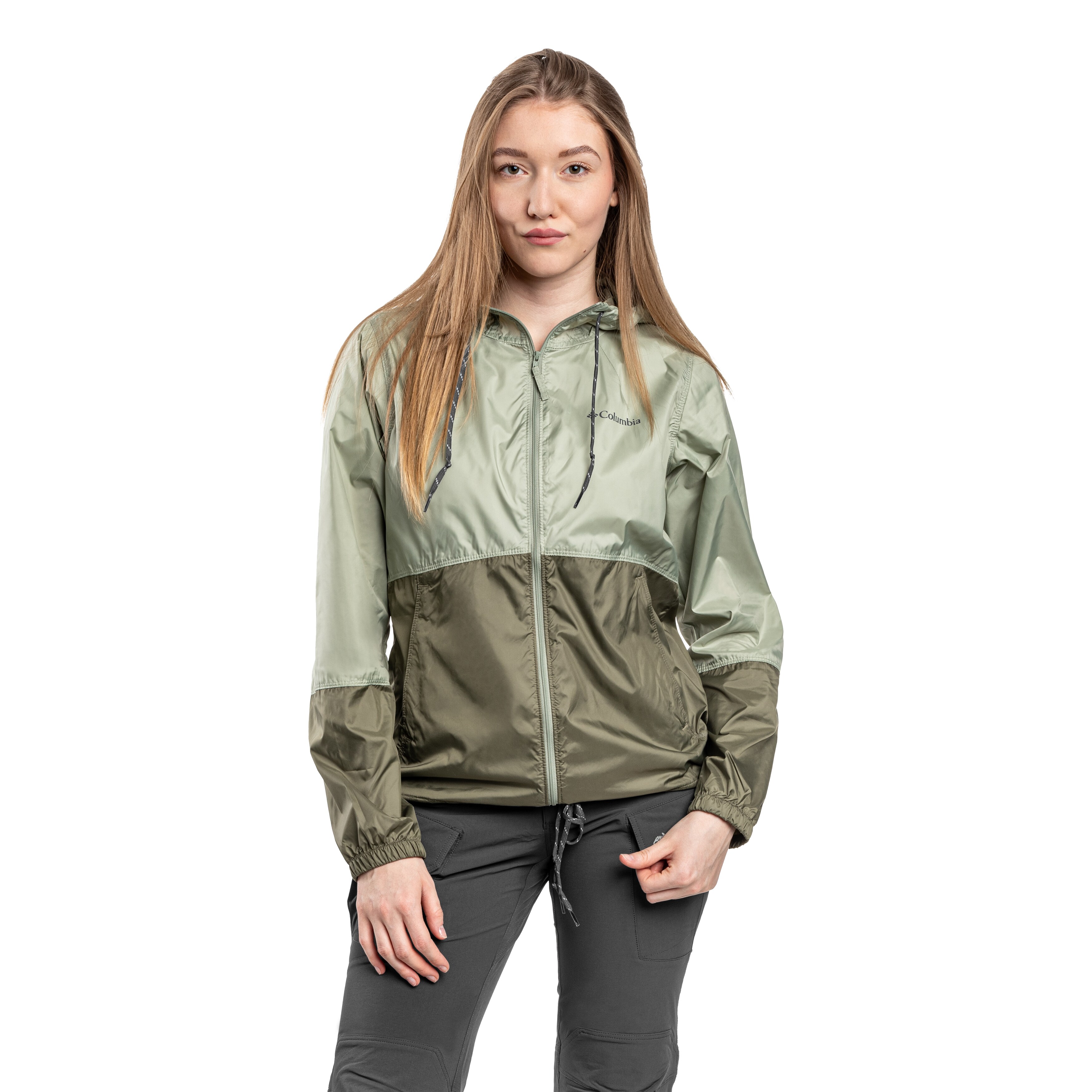 Columbia Flash Forward II Hooded Windbreaker Women's Jacket - Safari/Stone Green