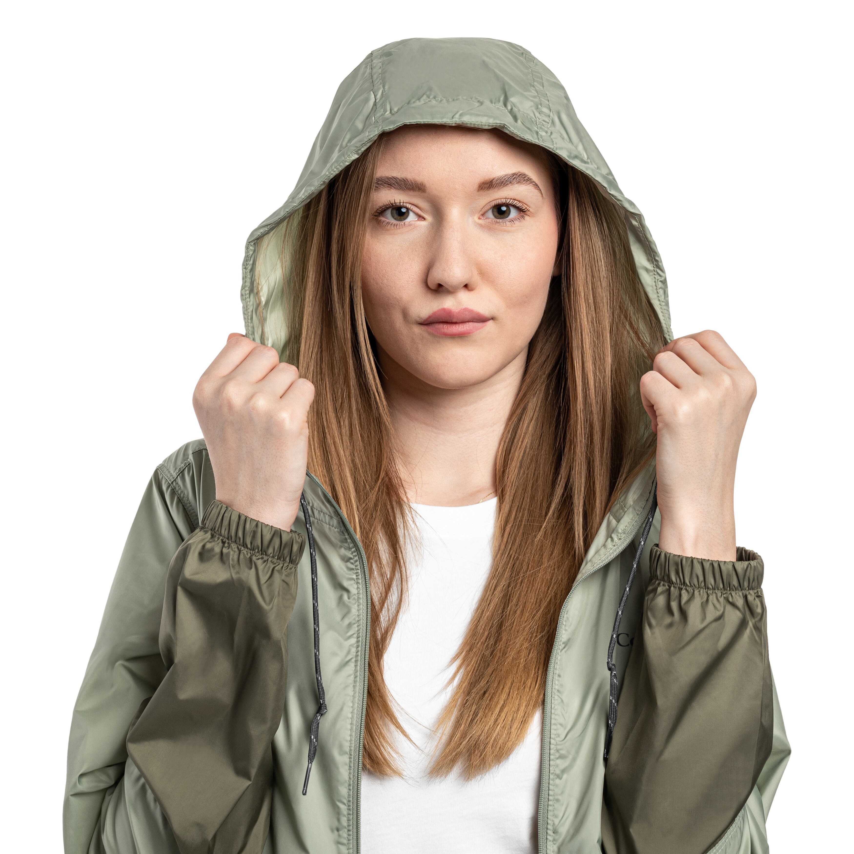Columbia Flash Forward II Hooded Windbreaker Women's Jacket - Safari/Stone Green