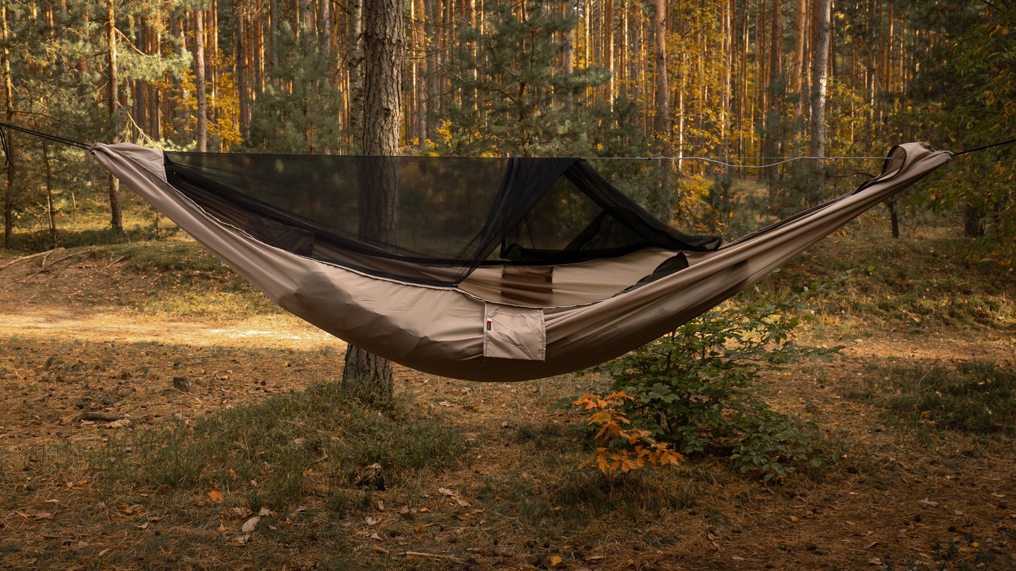 TigerWood Dragonfly V2 Long Pocket Ultra-light Hammock Desert - with mosquito net
