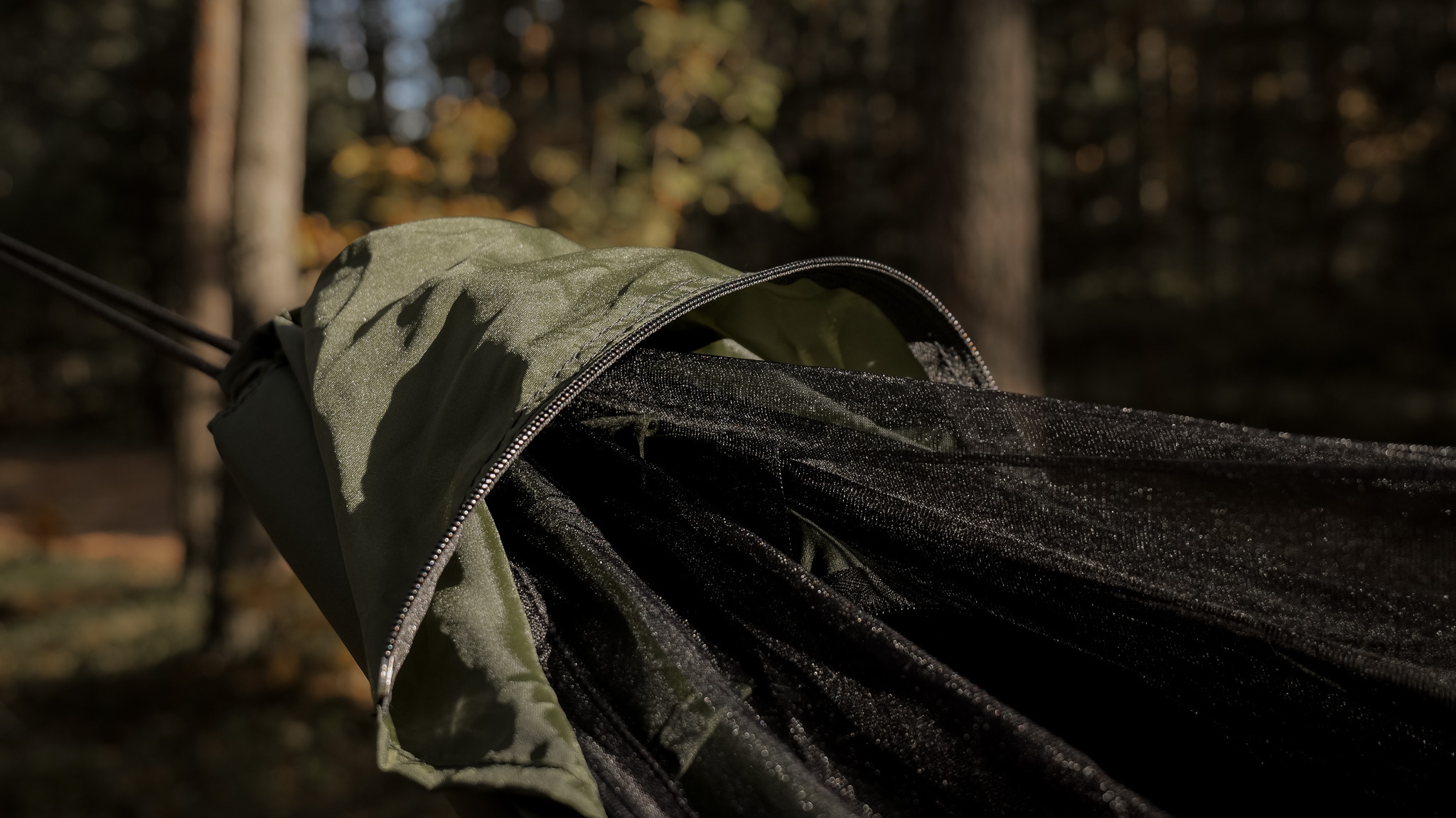 TigerWood Dragonfly V1 Long Pocket Green Hammock - with mosquito net