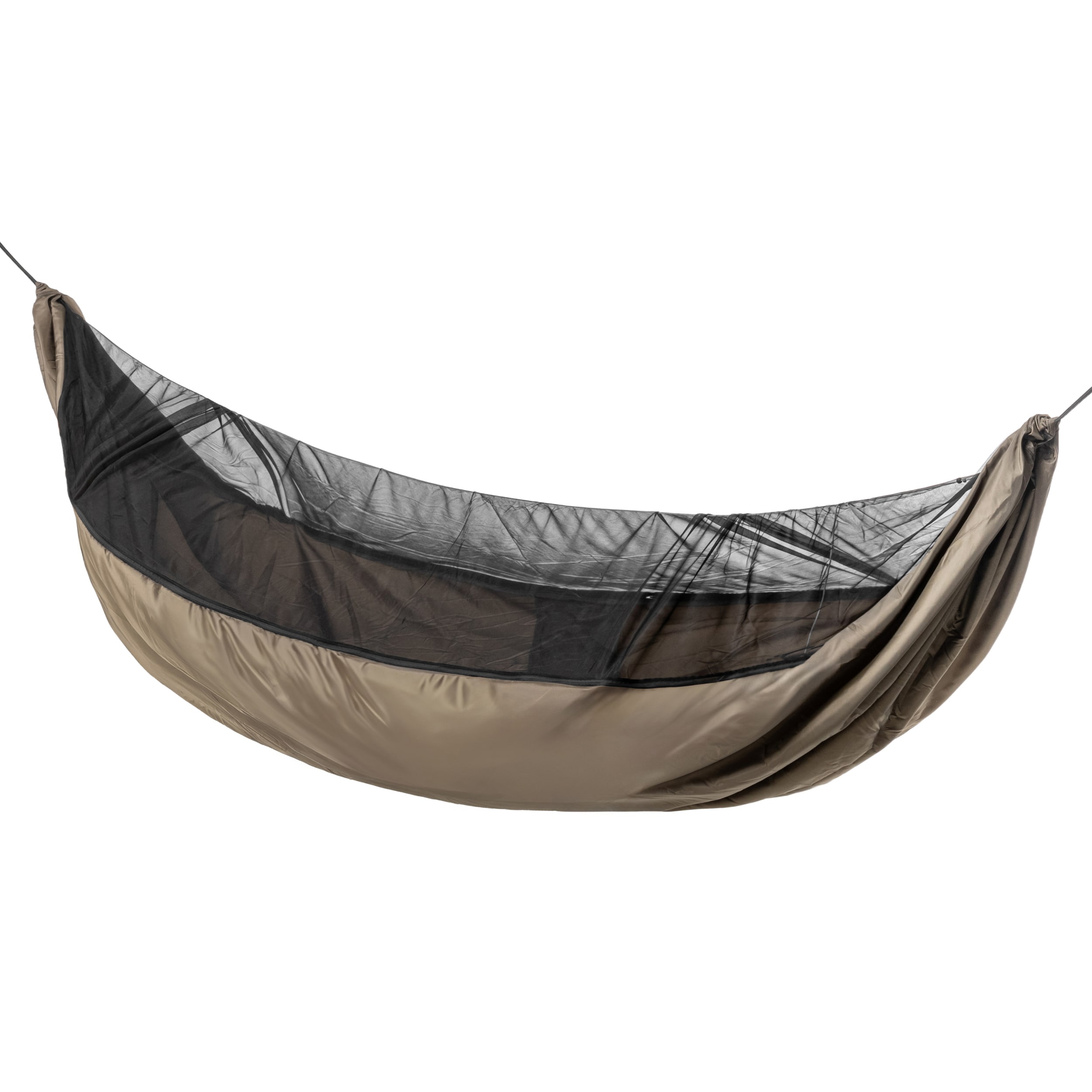 TigerWood Dragonfly V1 Long Double Zip Khaki Hammock - with mosquito net
