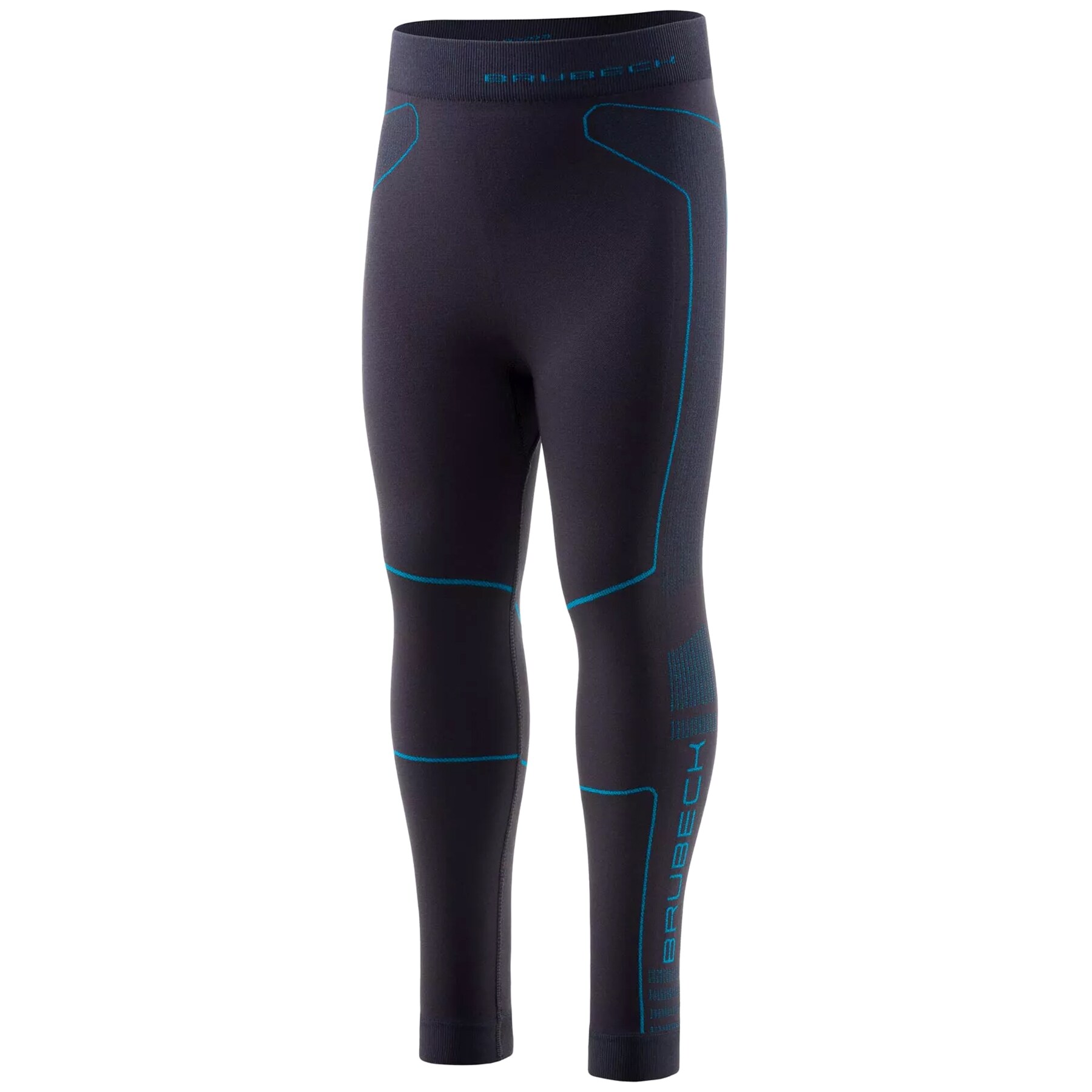 Brubeck Thermo Kids Thermal Leggings - Graphite/Blue