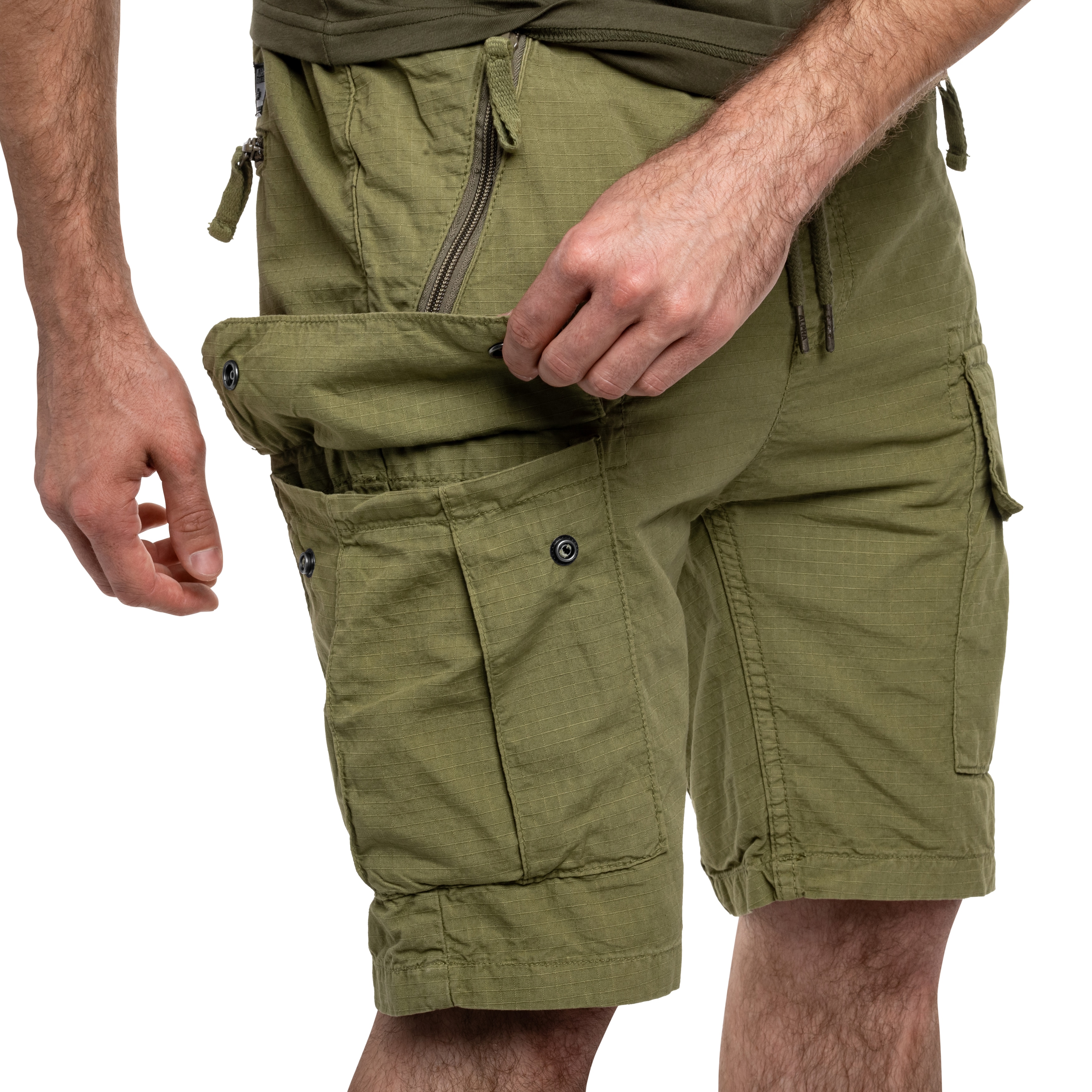 Alpha Industries Rip-Stop Joggers Shorts - Olive