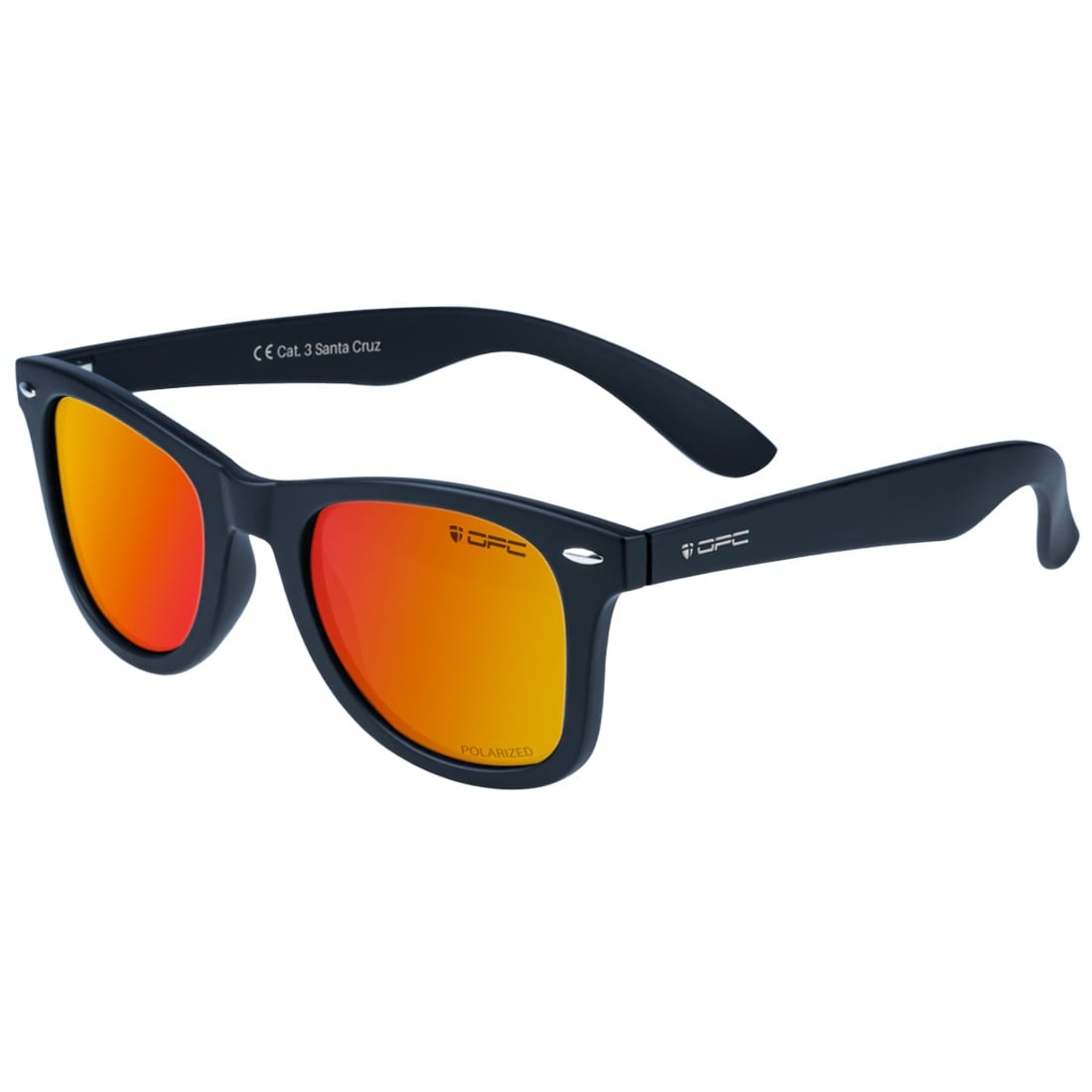 OPC Lifestyle Santa Cruz Polarized Sunglasses Matt Black/Red Revo
