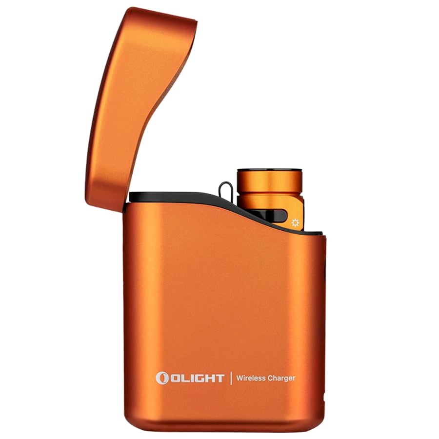 Olight Baton 4 Premium Edition Flashlight with Wireless Charging Case Orange - 1300 lumens