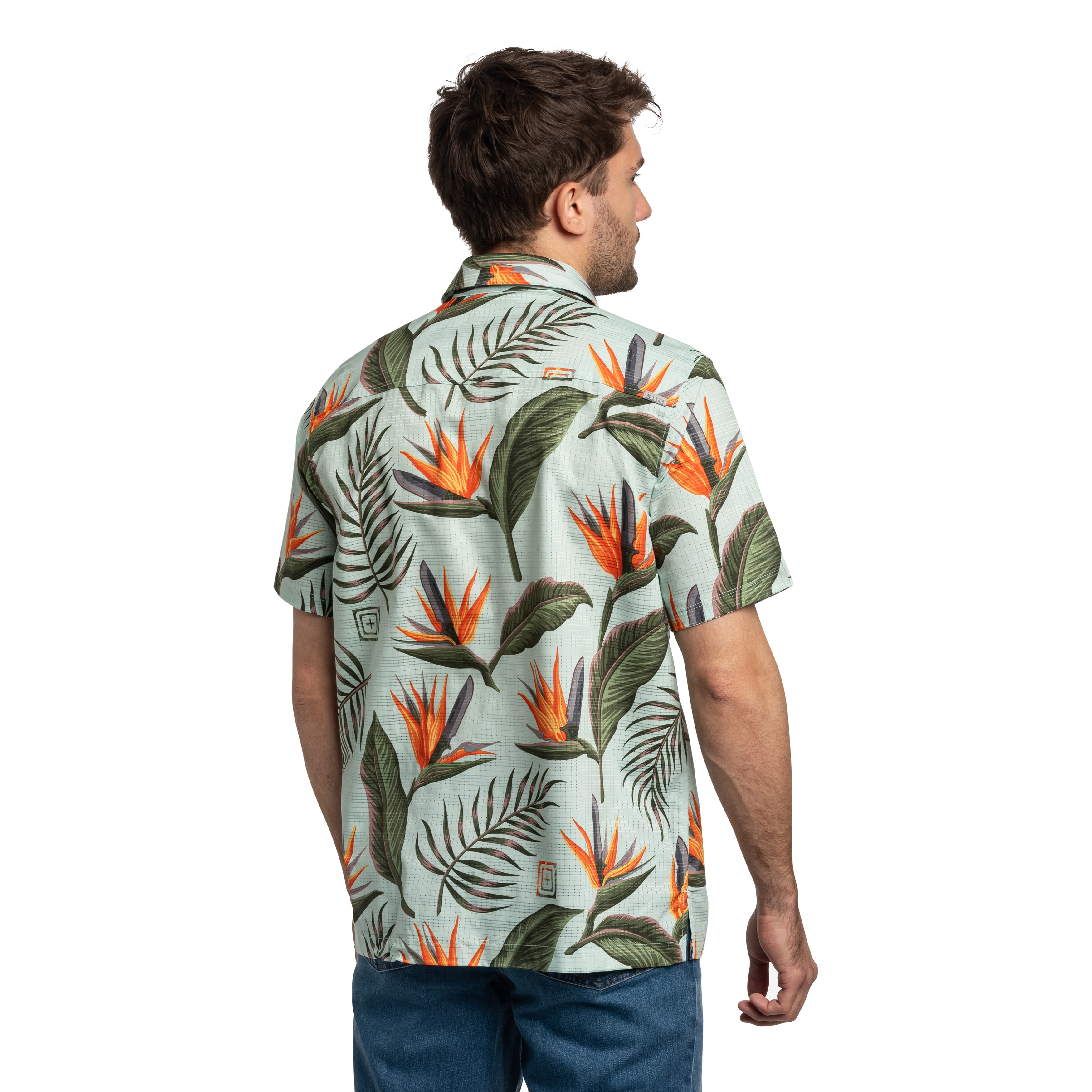 5.11 Adventure Print Short Sleeve Shirt - Light Aqua Knives of Paradise