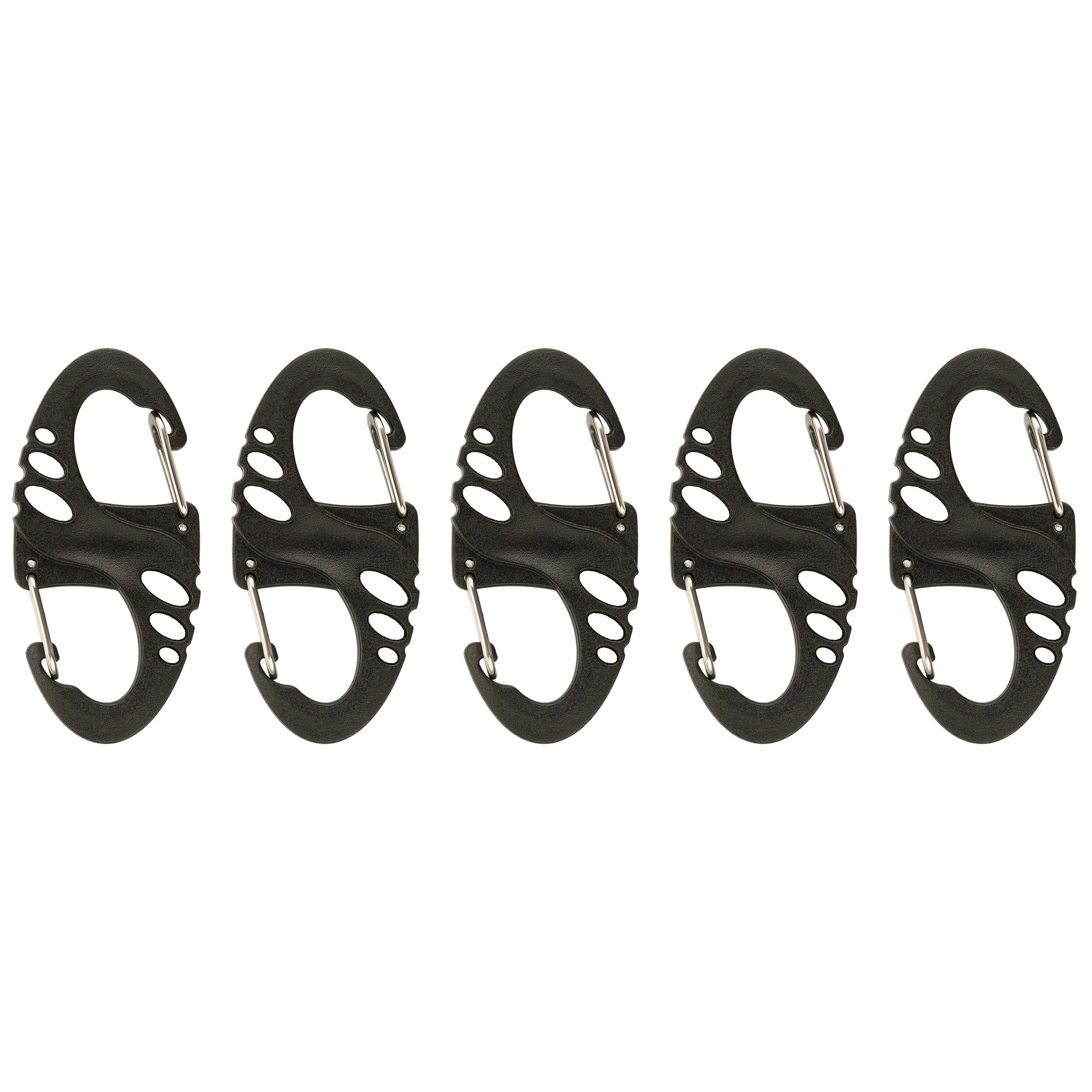 M-Tac S-Hook Black Plastic Carabiner - 5 pcs.