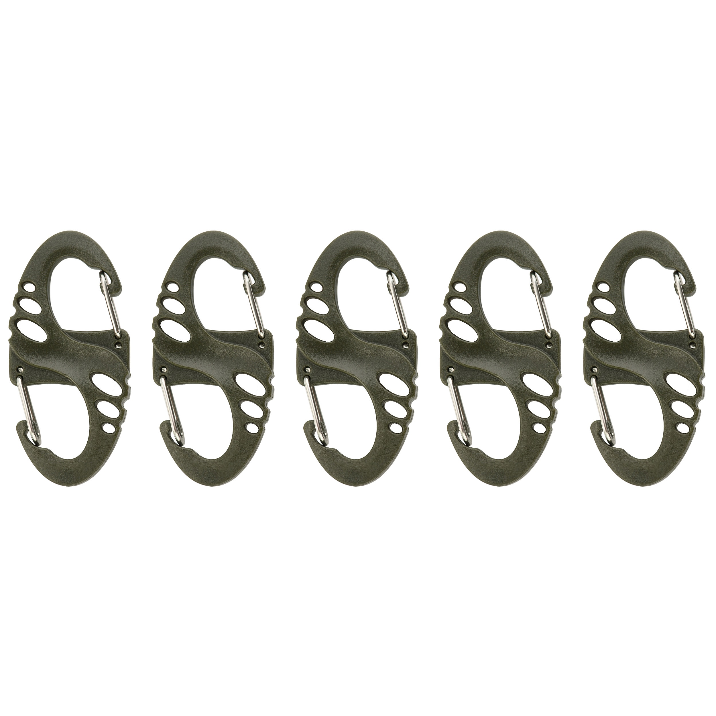 M-Tac S-Hook Plastic Carabiner Olive - 5 pcs.