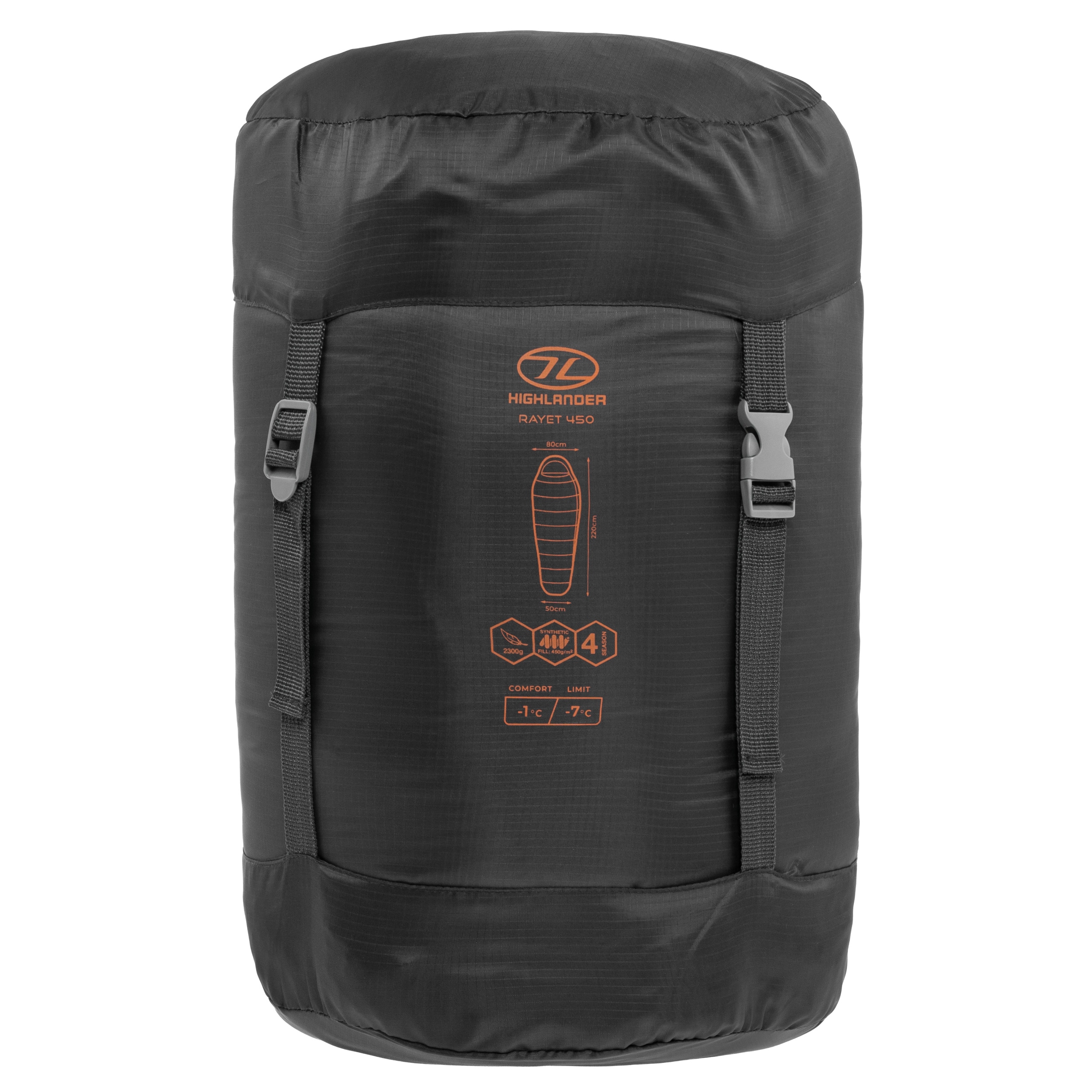 Highlander Outdoor Rayet 450 Sleeping Bag - Dark Grey