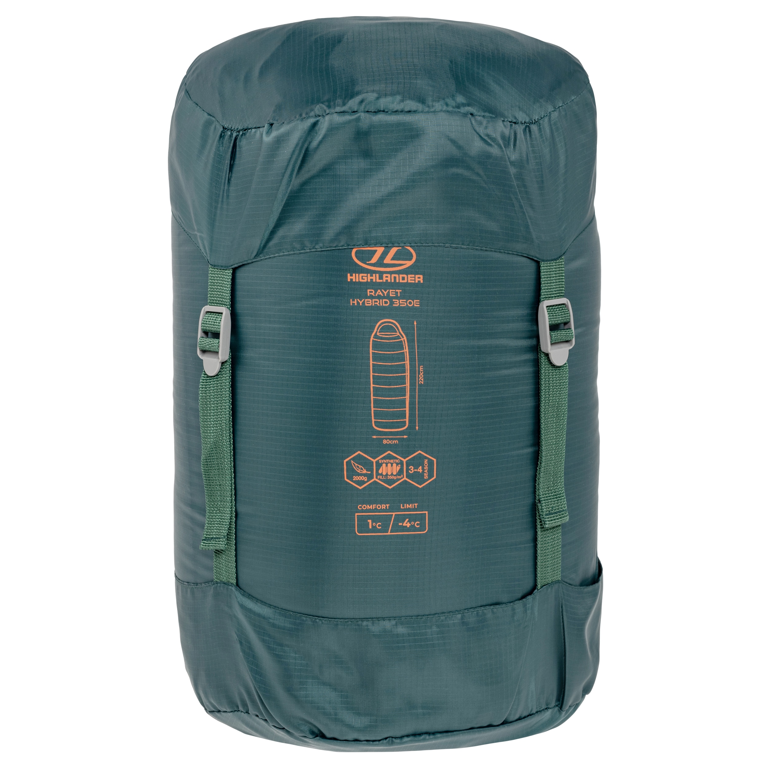 Highlander Outdoor Rayet Hybrid 350 Sleeping Bag - Pine Green