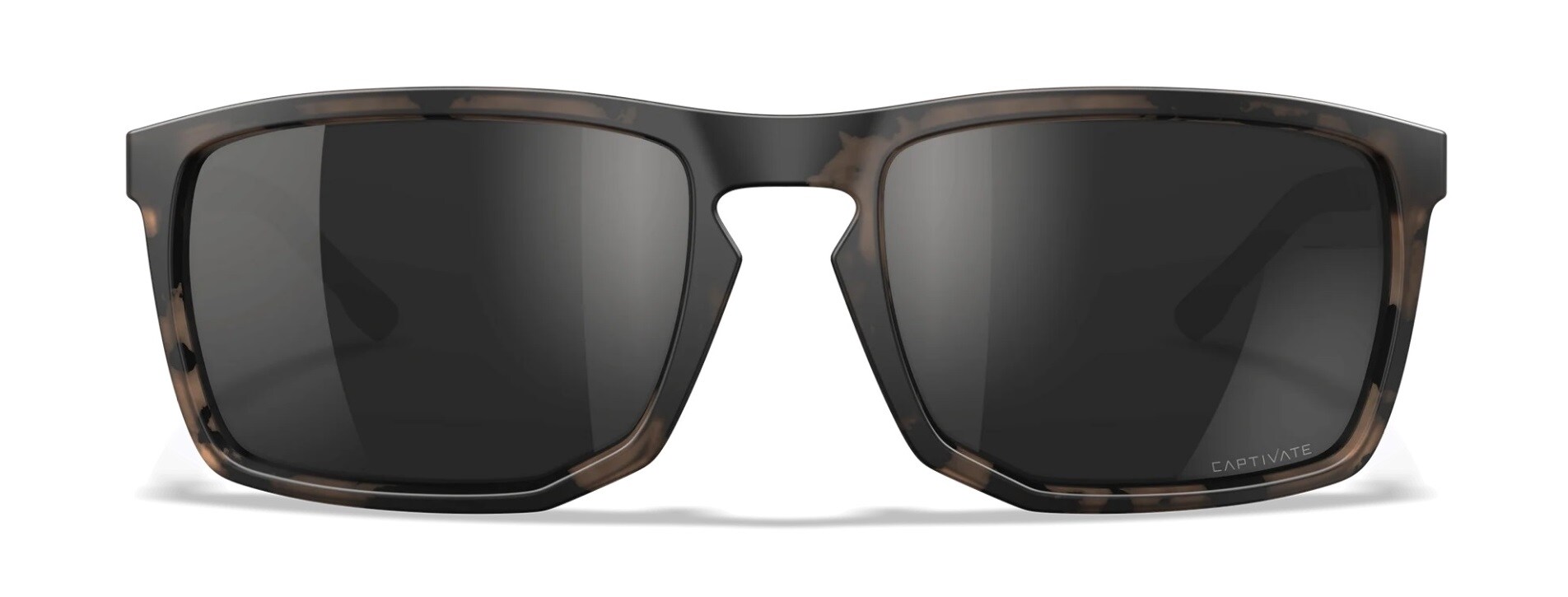 Wiley X Axe Tactical Glasses - Captivate Polarized Black Mirror/Matte Tortoise Brown