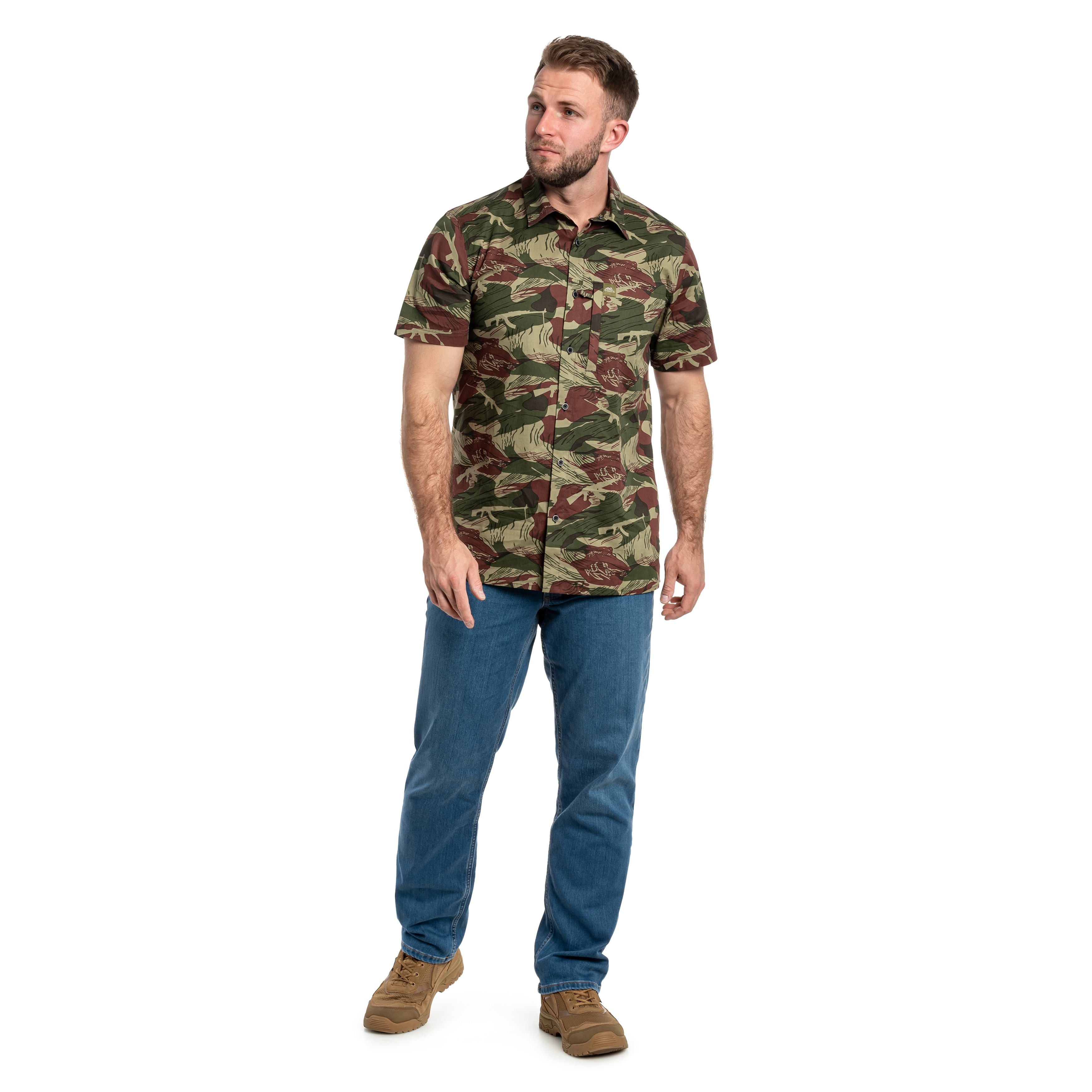 Helikon-Tex Tactical Hawaiian Short Sleeve Shirt - Brushstroke Camo