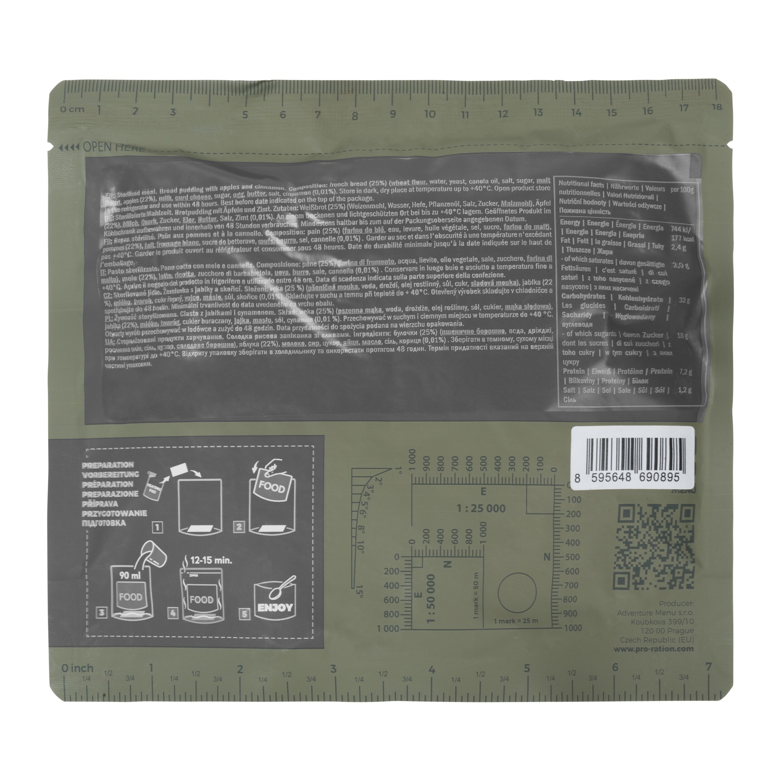 Pro Ration Ready-to-eat meal bread pudding with apples and cinnamon 400 g