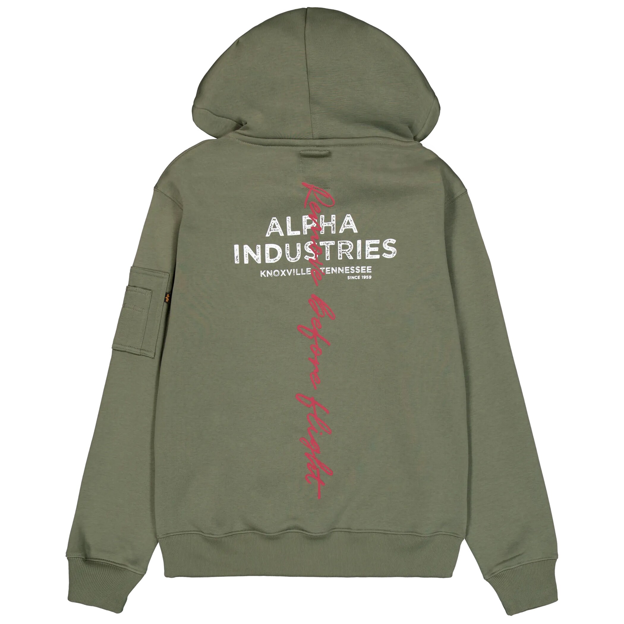 Alpha Industries Signature Back Print Hoodie - Sage Green