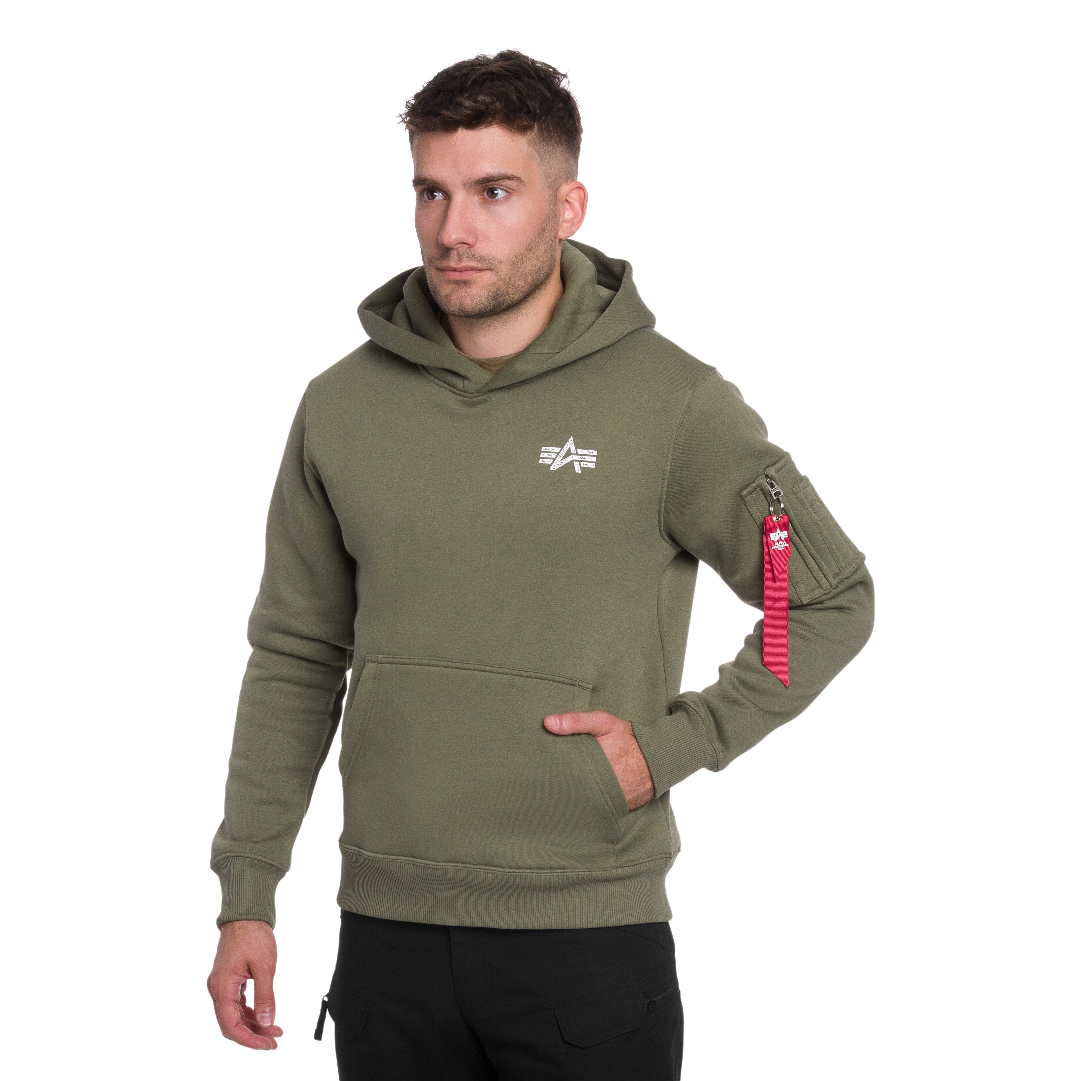 Alpha Industries Signature Back Print Hoodie - Sage Green