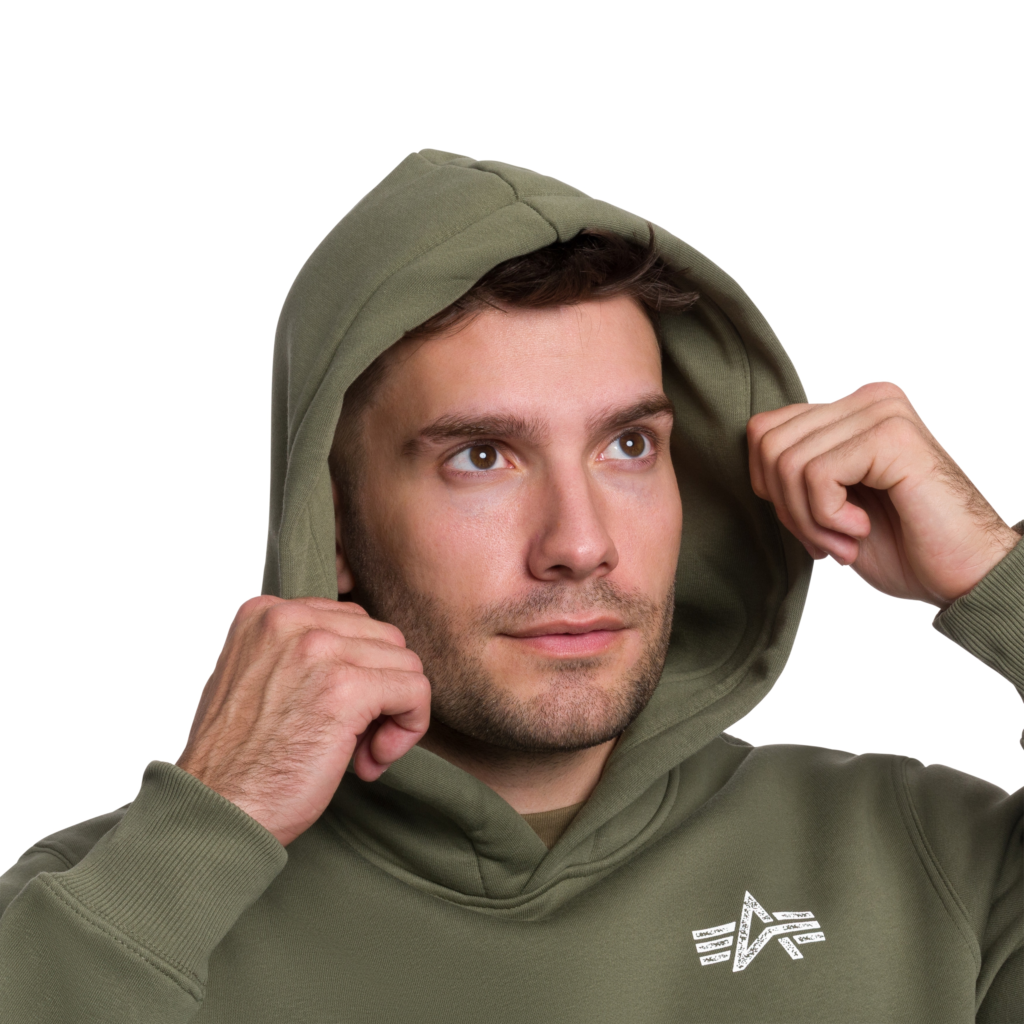Alpha Industries Signature Back Print Hoodie - Sage Green