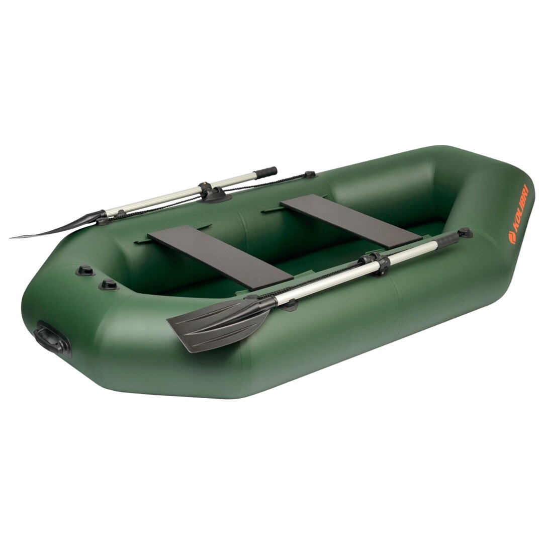 Kolibri K-240T pontoon with roll-up floor and engine transom - Green