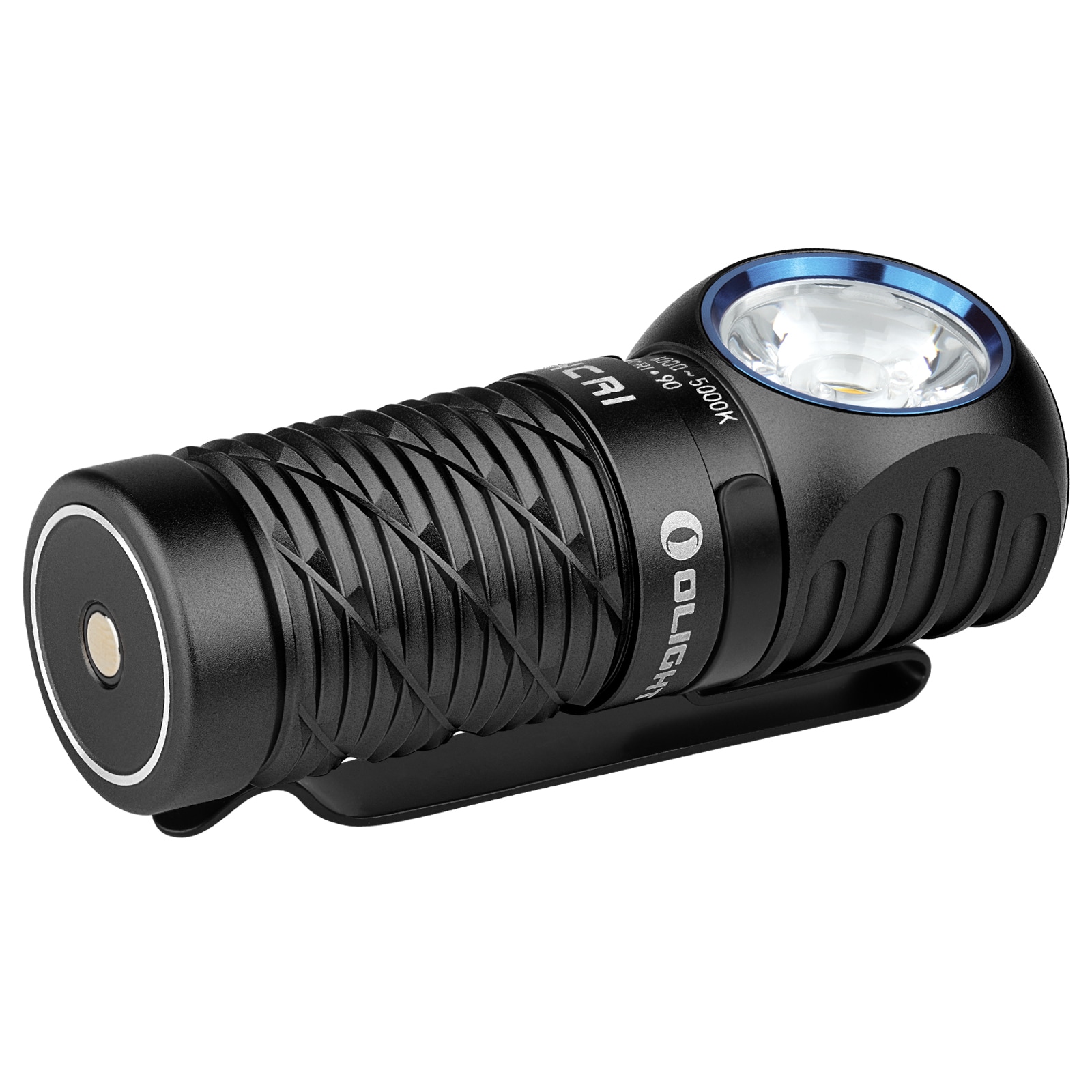 Olight Perun 3 Mini HCRI Neutral White Black Headlamp and Angled Flashlight with Headband - 920 lumens