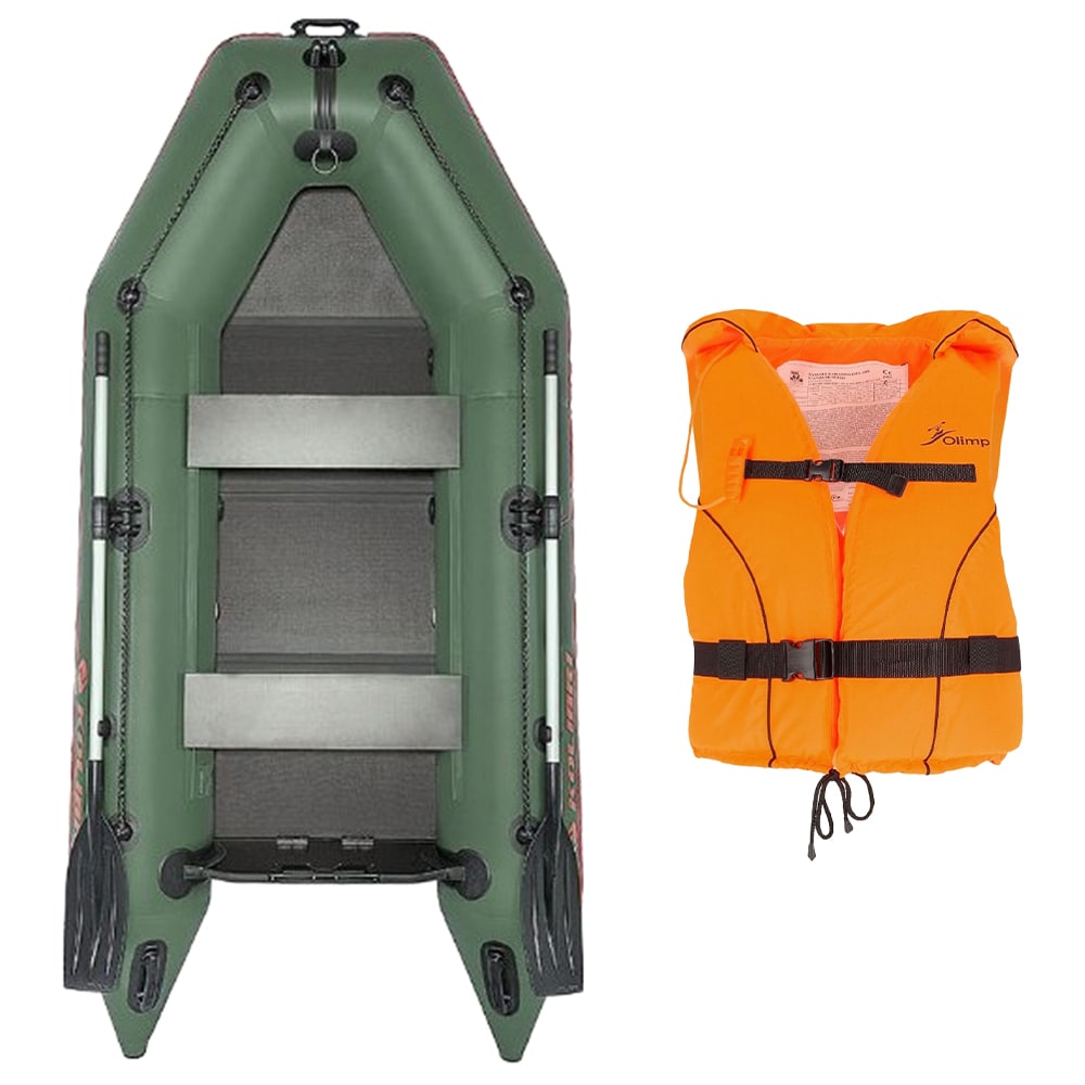 Kolibri KM-280 Pontoon with full floor + Olimp Standard 100N Life Jacket - set