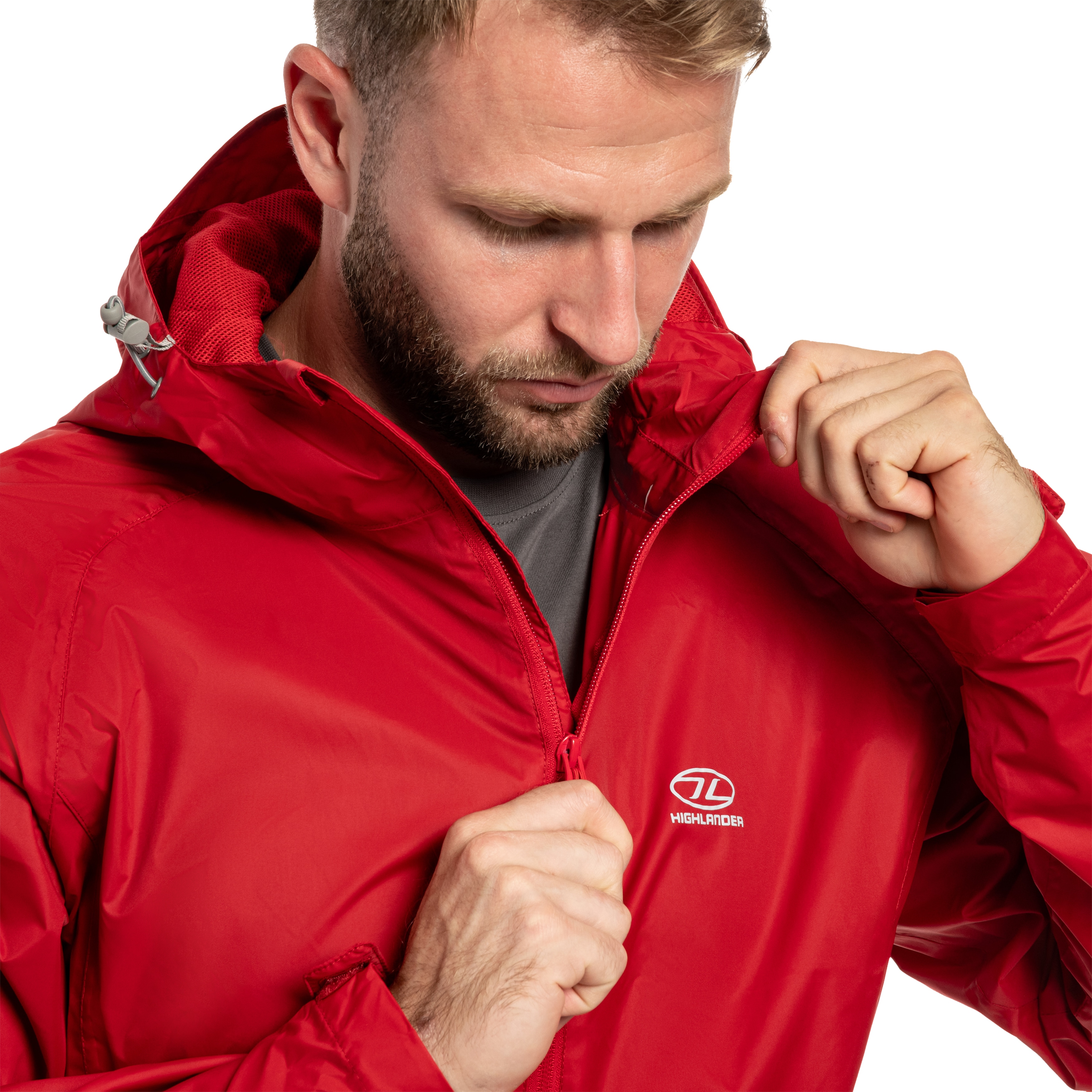 Highlander Outdoor Stow & Go Pack Away V2 Jacket - Red