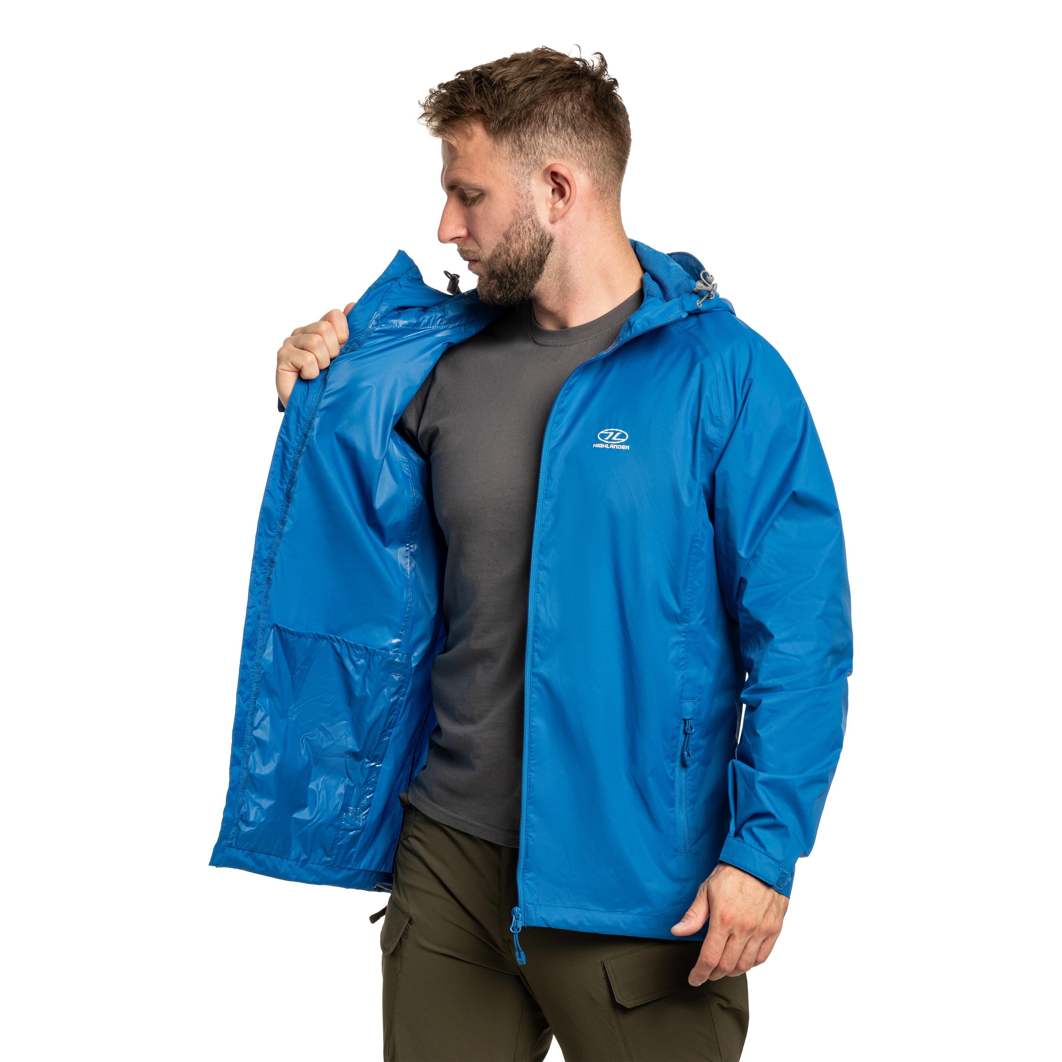 Highlander Outdoor Stow & Go Pack Away V2 Jacket - Blue